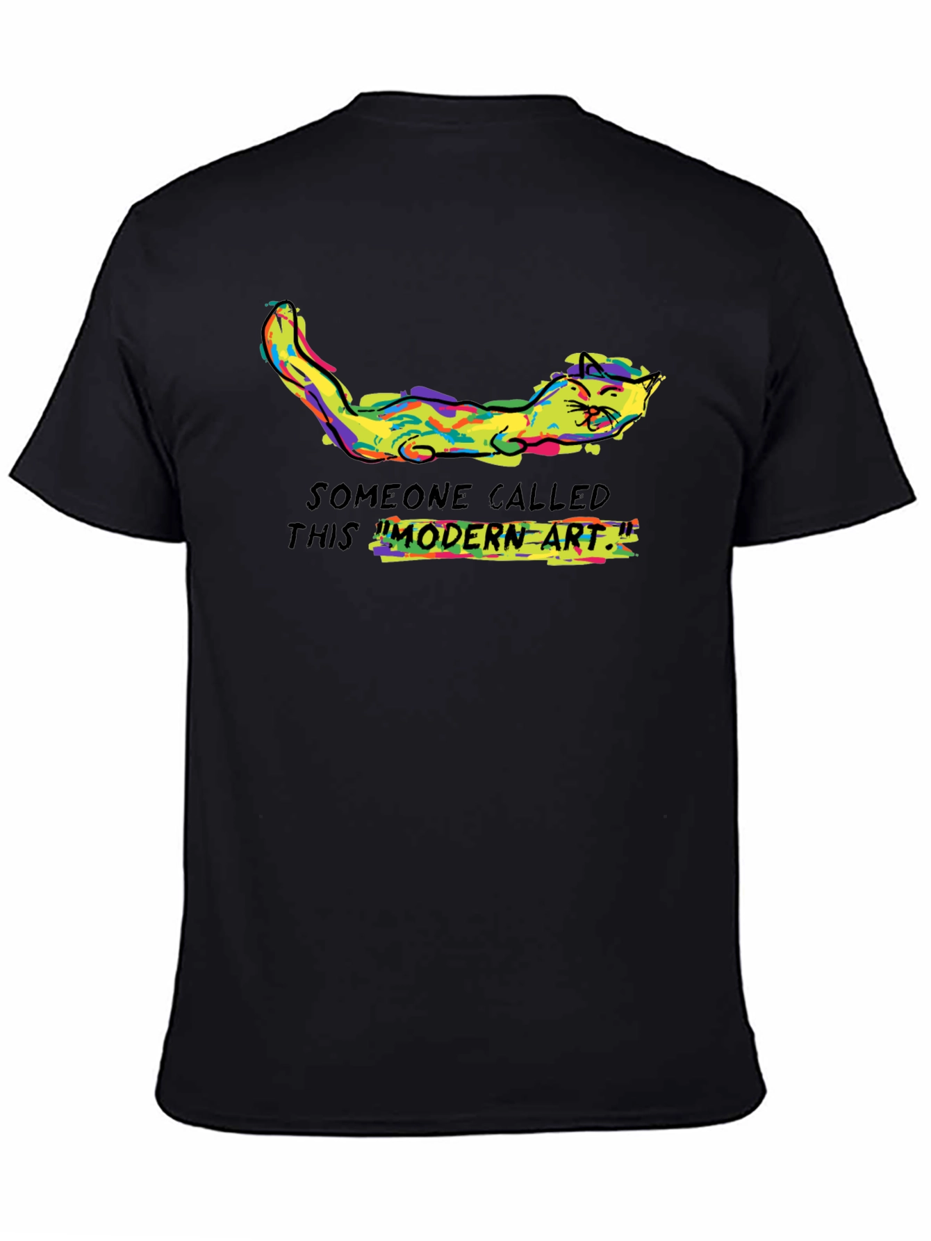 Modern Art Cat Tee - Funny Graphic T-Shirt