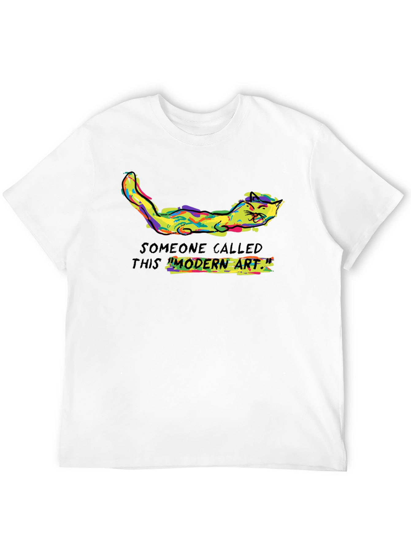 Modern Art Cat Tee - Funny Graphic T-Shirt