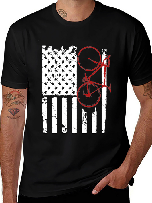 American Flag Bike Graphic Tee