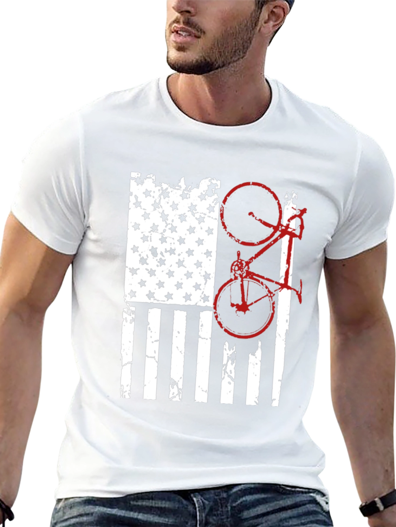 American Flag Bike Graphic Tee