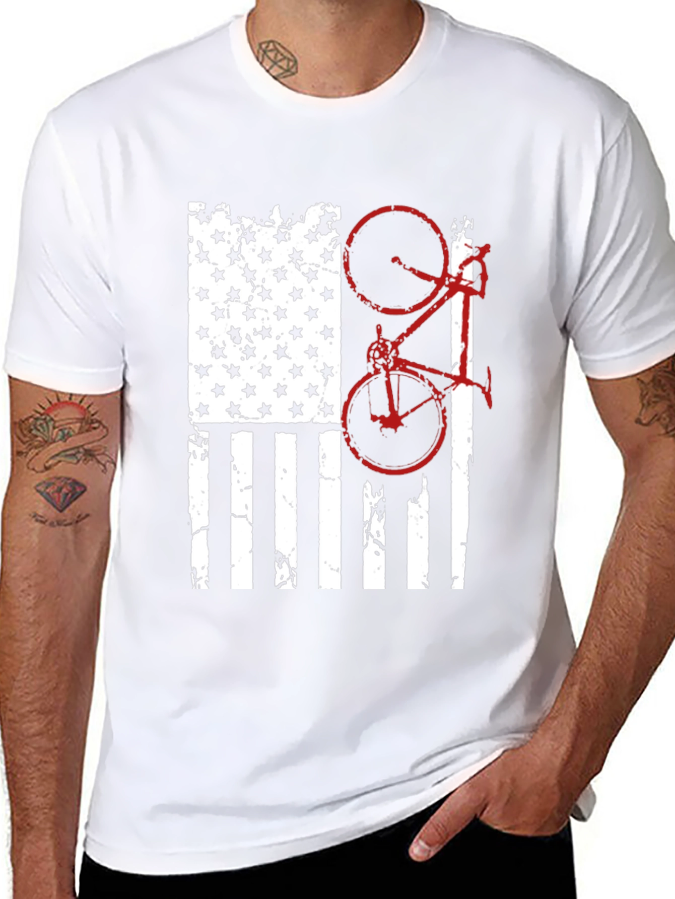 American Flag Bike Graphic Tee