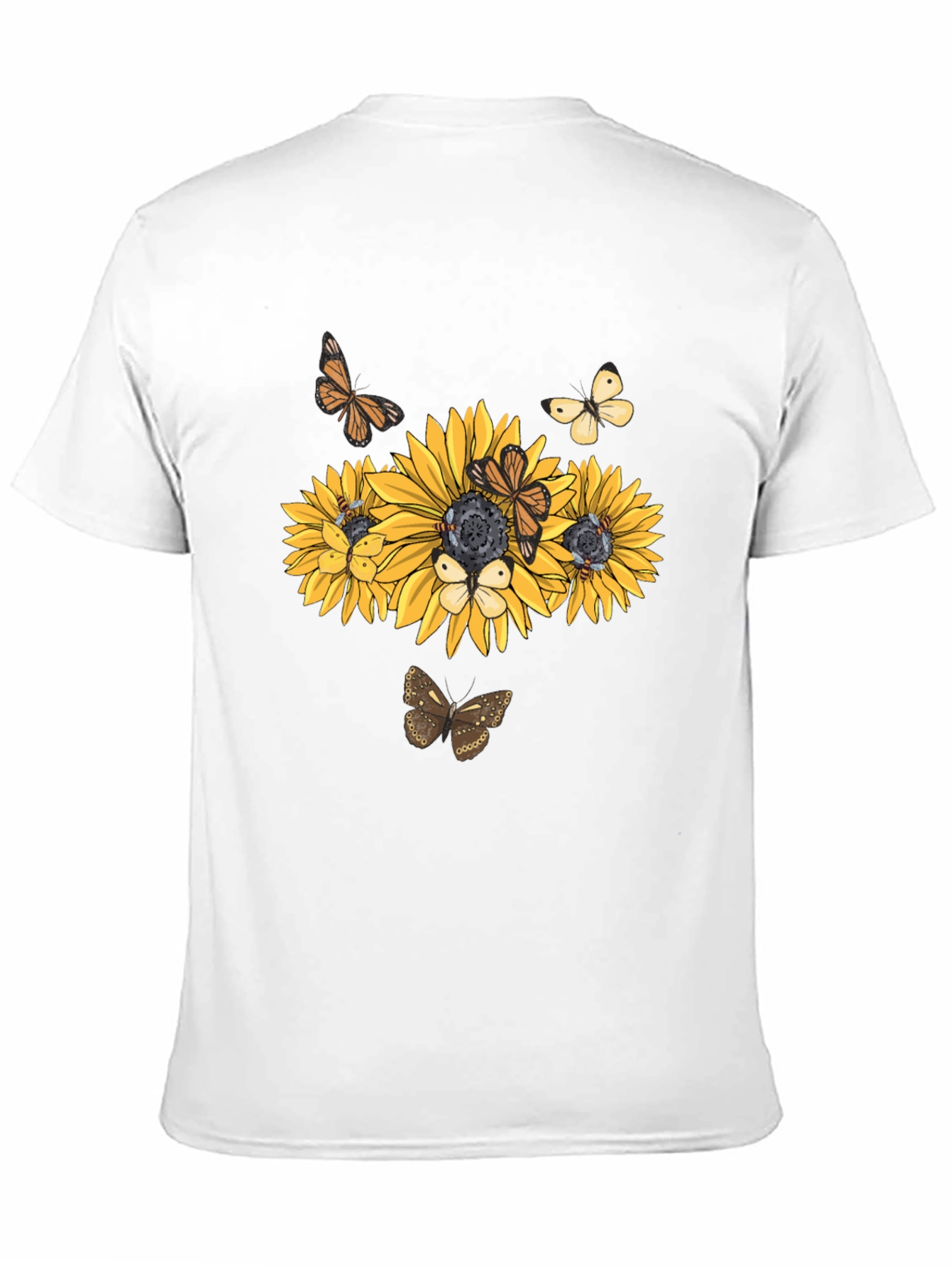 Sunflower Butterfly Graphic Tee - Black