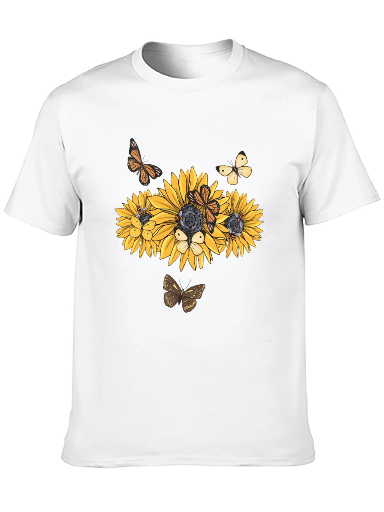 Sunflower Butterfly Graphic Tee - Black