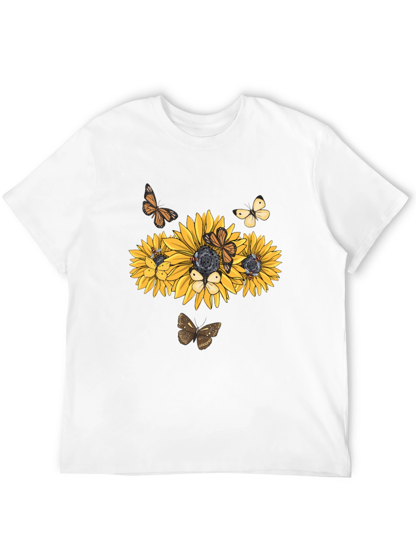 Sunflower Butterfly Graphic Tee - Black