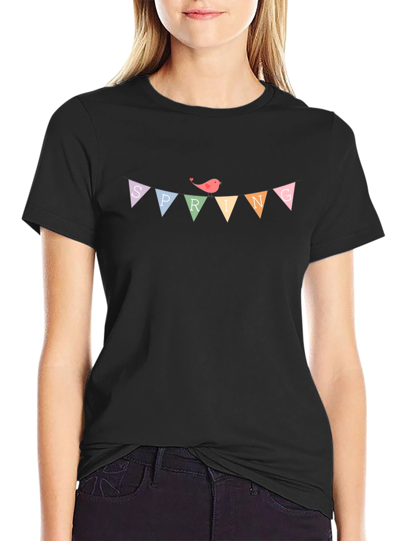 Spring Bird Banner T-Shirt - Cute Graphic Tee