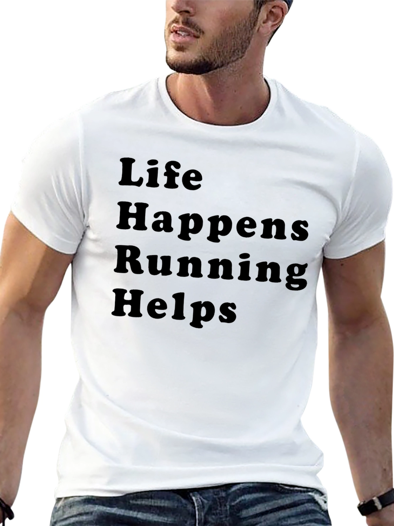 Life Happens Running Helps T-Shirt - Comfort Fit