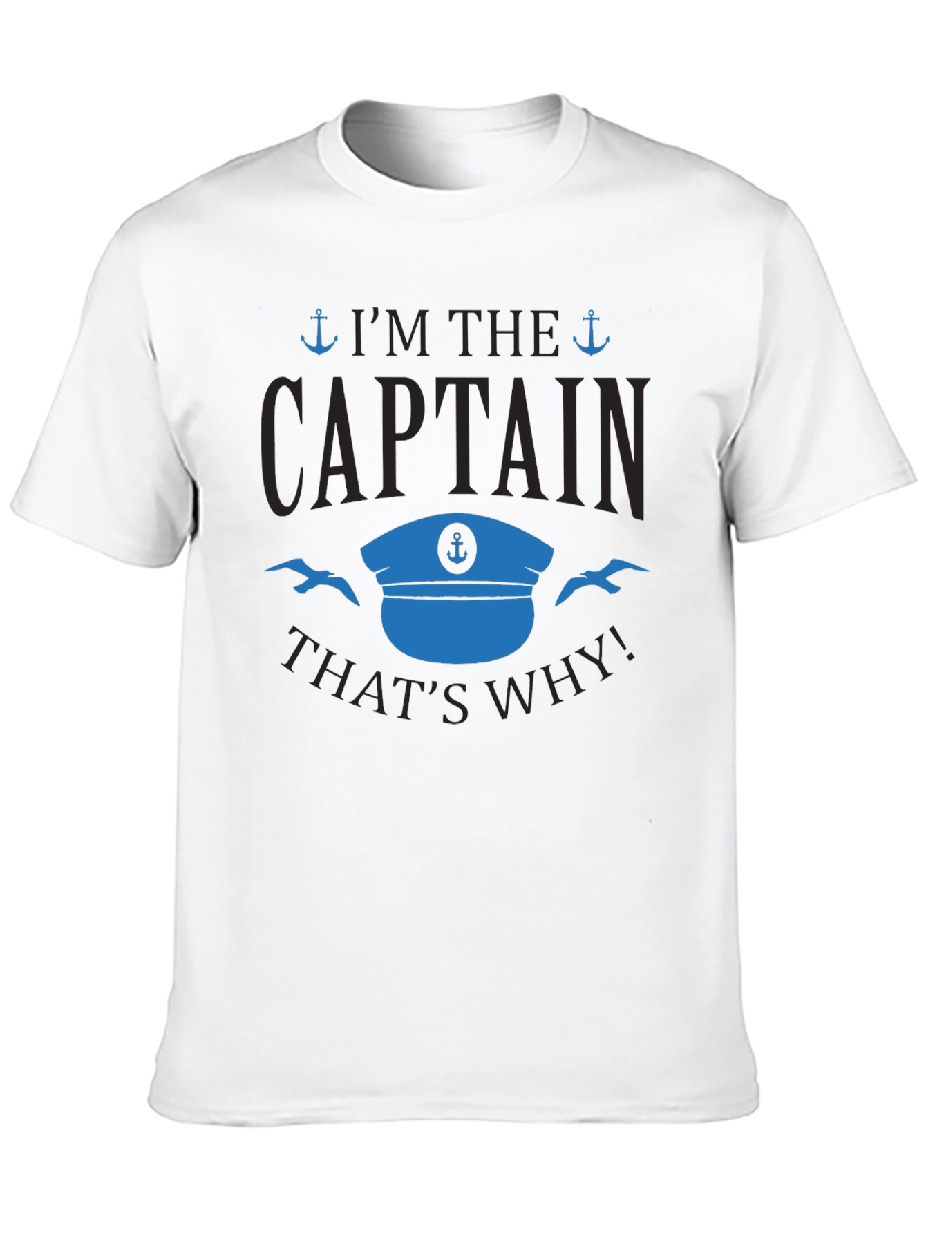 Im the Captain T-Shirt - Black Cotton Blend Tee