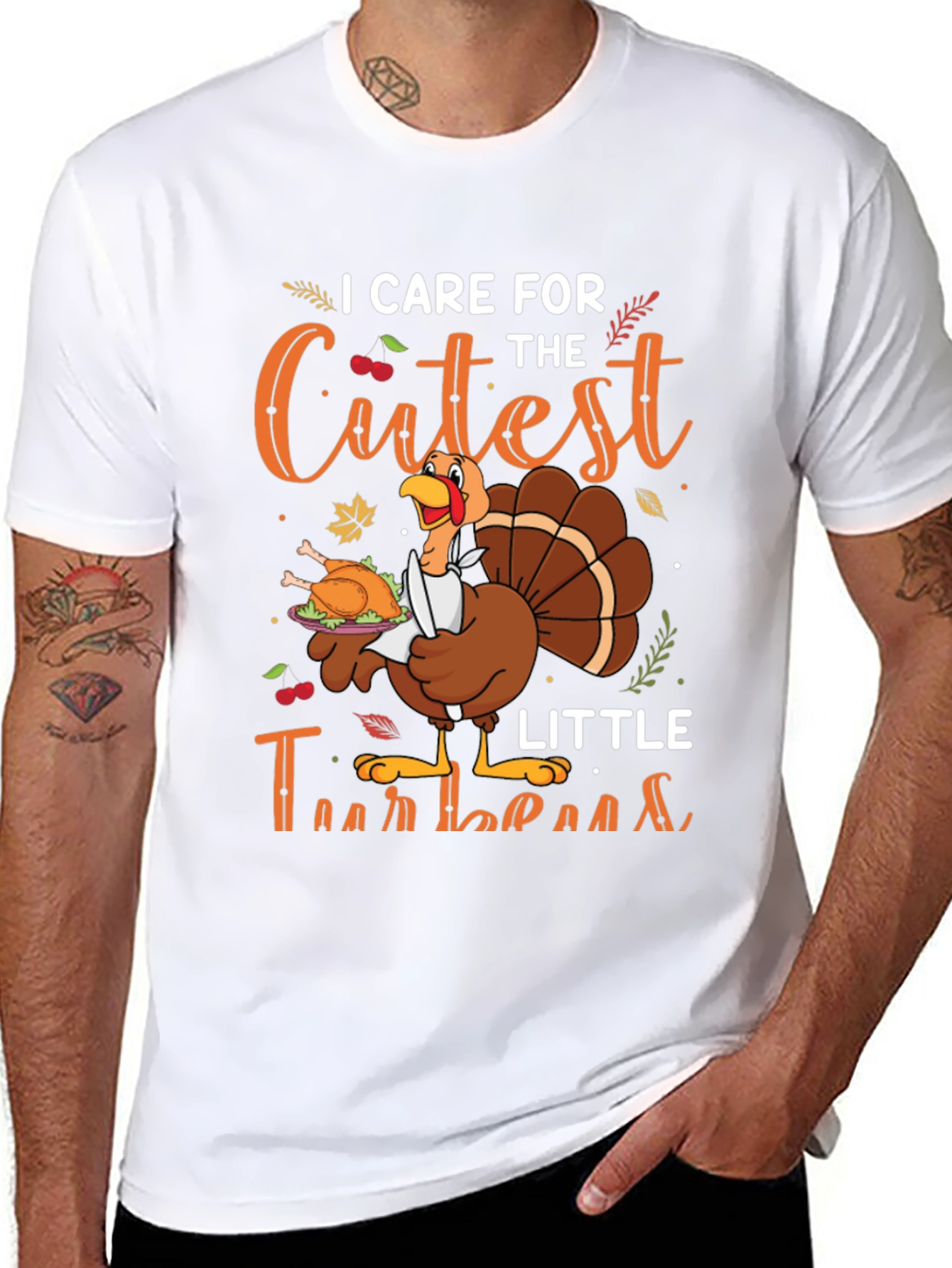 Thanksgiving Turkey Chef Graphic T-Shirt