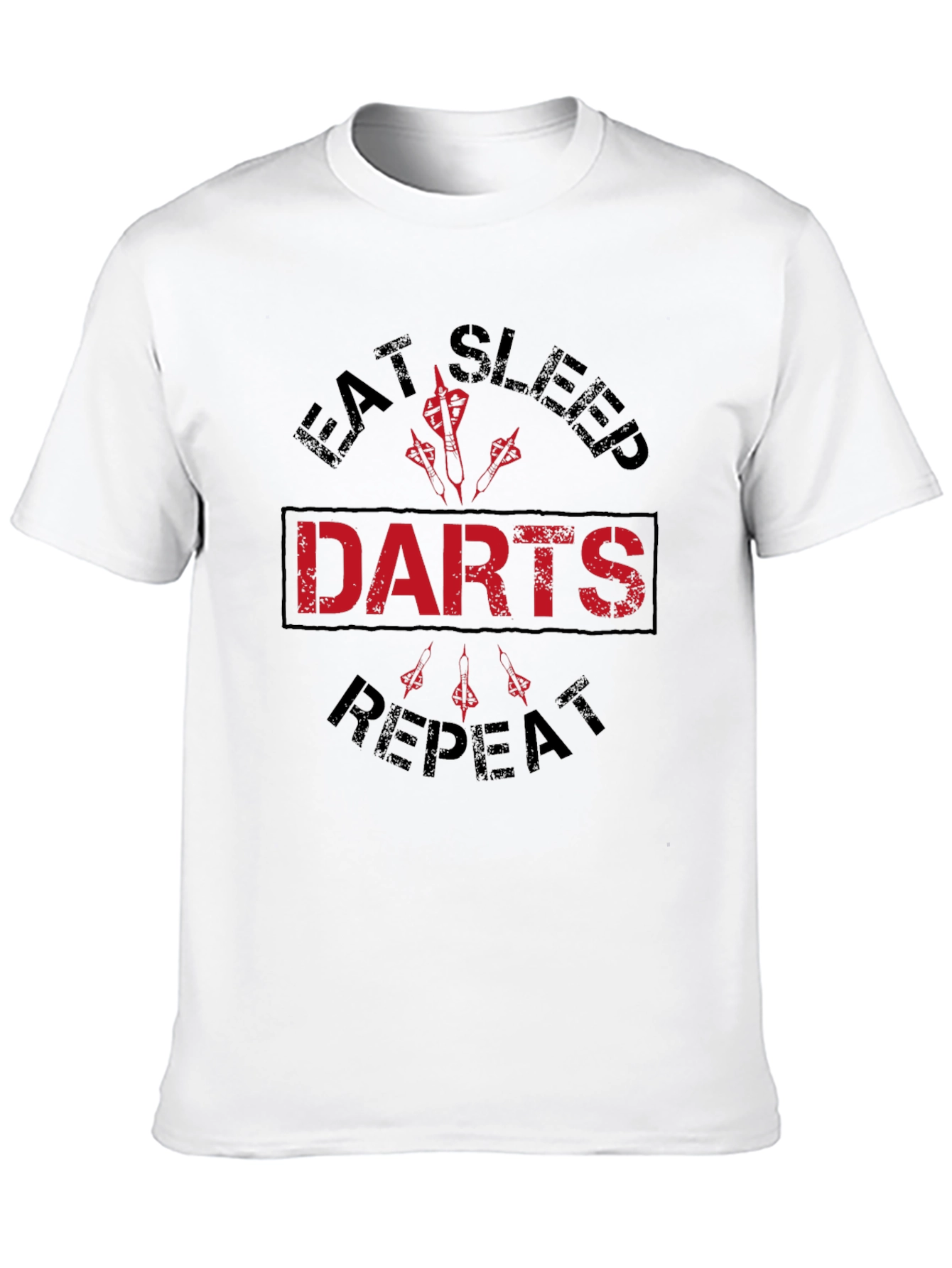 Eat Sleep Darts Repeat Black Graphic Tee