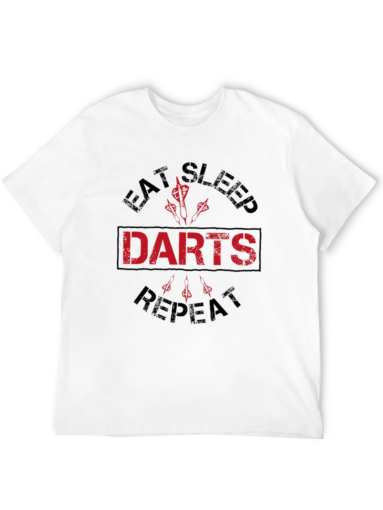Eat Sleep Darts Repeat Black Graphic Tee
