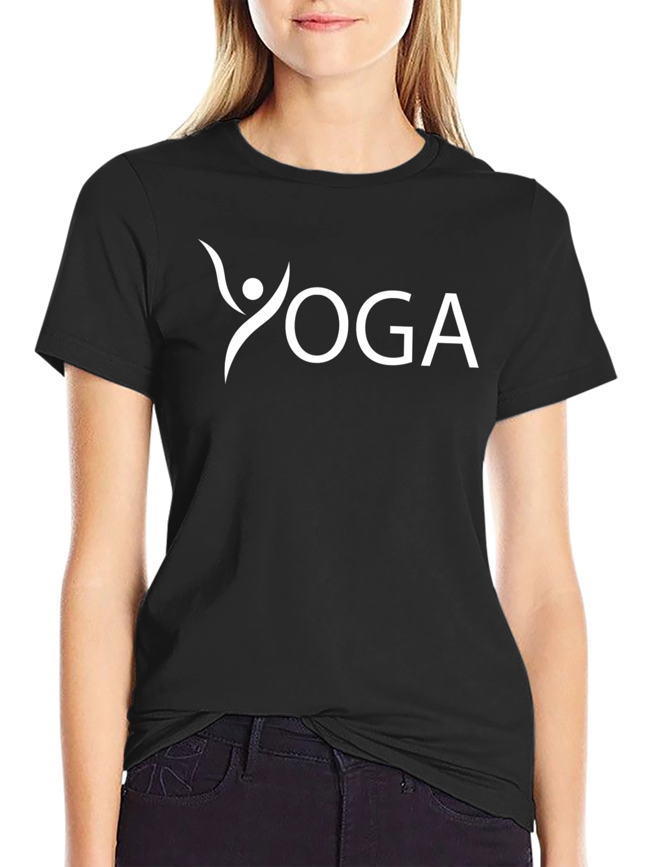 Yoga Graphic Tee - Black Cotton Blend