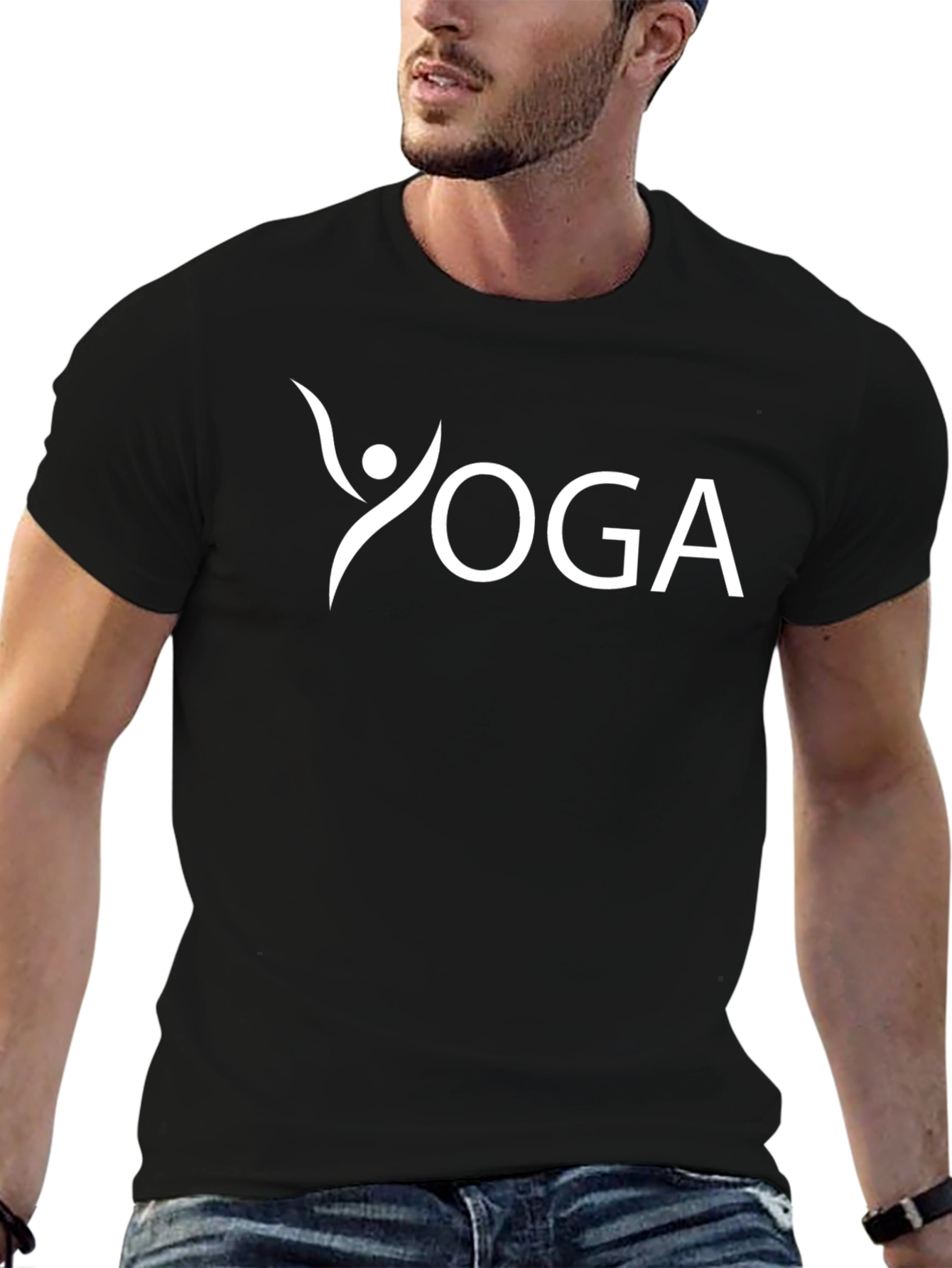Yoga Graphic Tee - Black Cotton Blend
