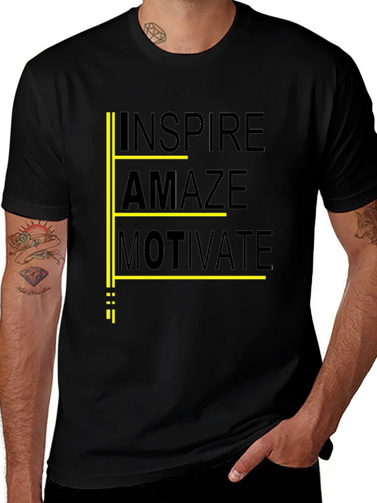 Inspire Amaze Motivate Black Graphic Tee