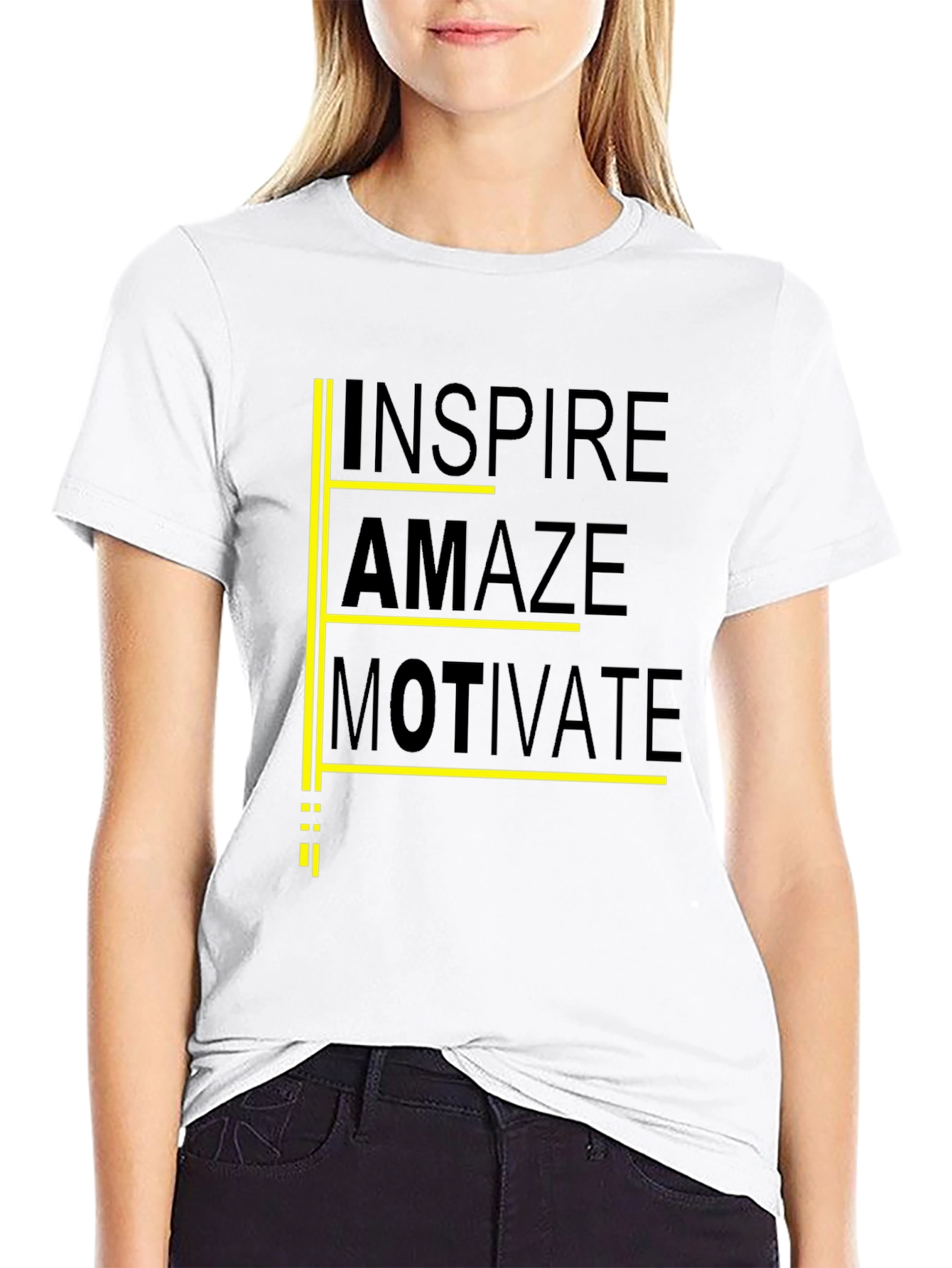 Inspire Amaze Motivate Black Graphic Tee