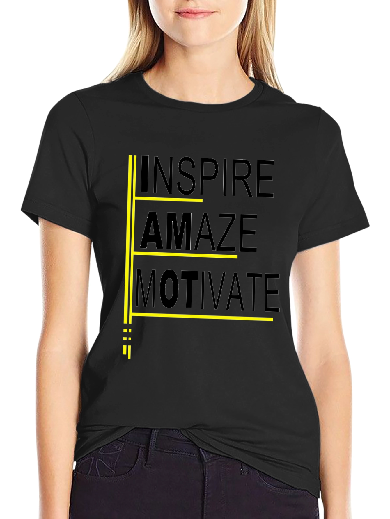 Inspire Amaze Motivate Black Graphic Tee