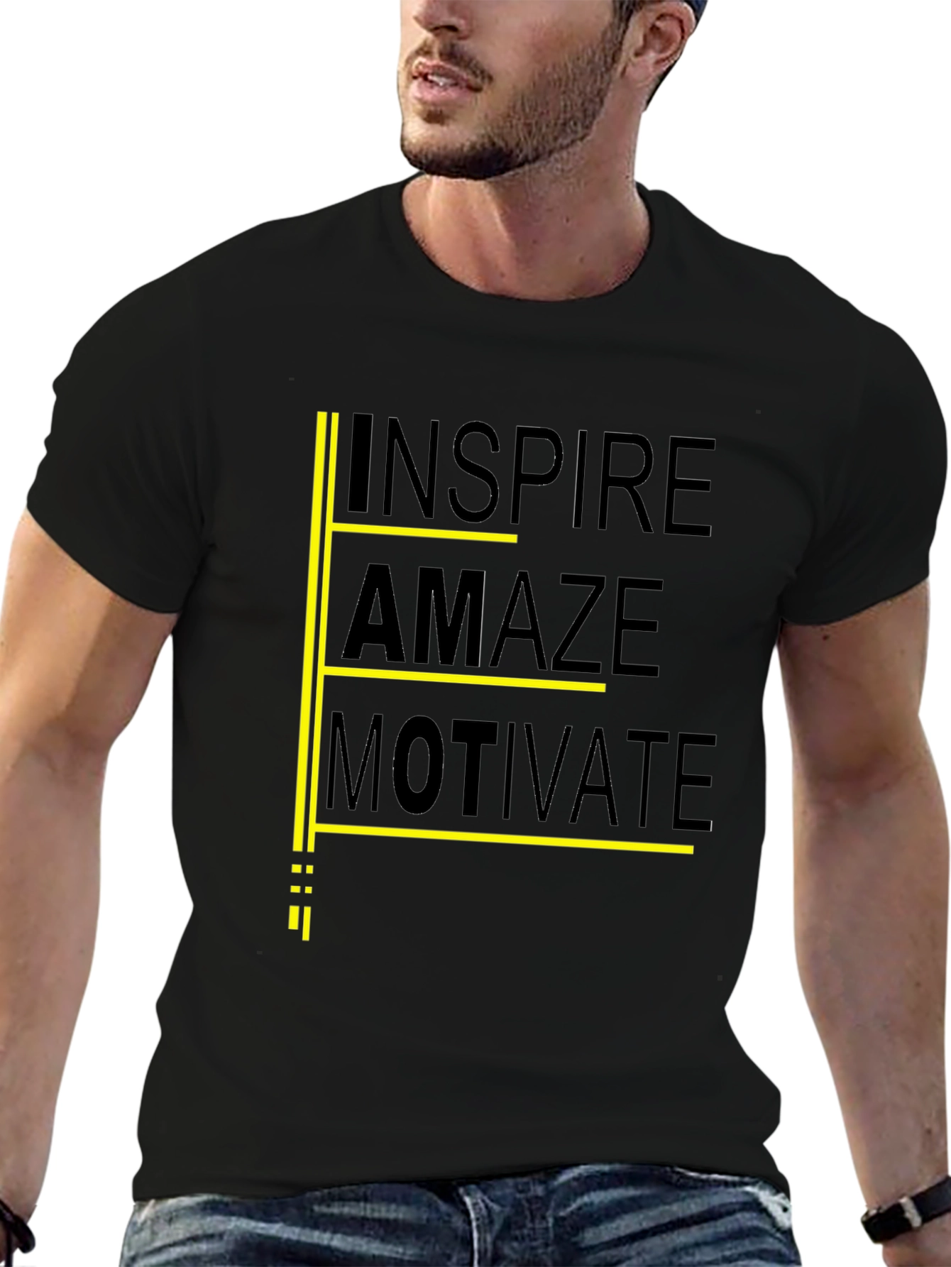 Inspire Amaze Motivate Black Graphic Tee
