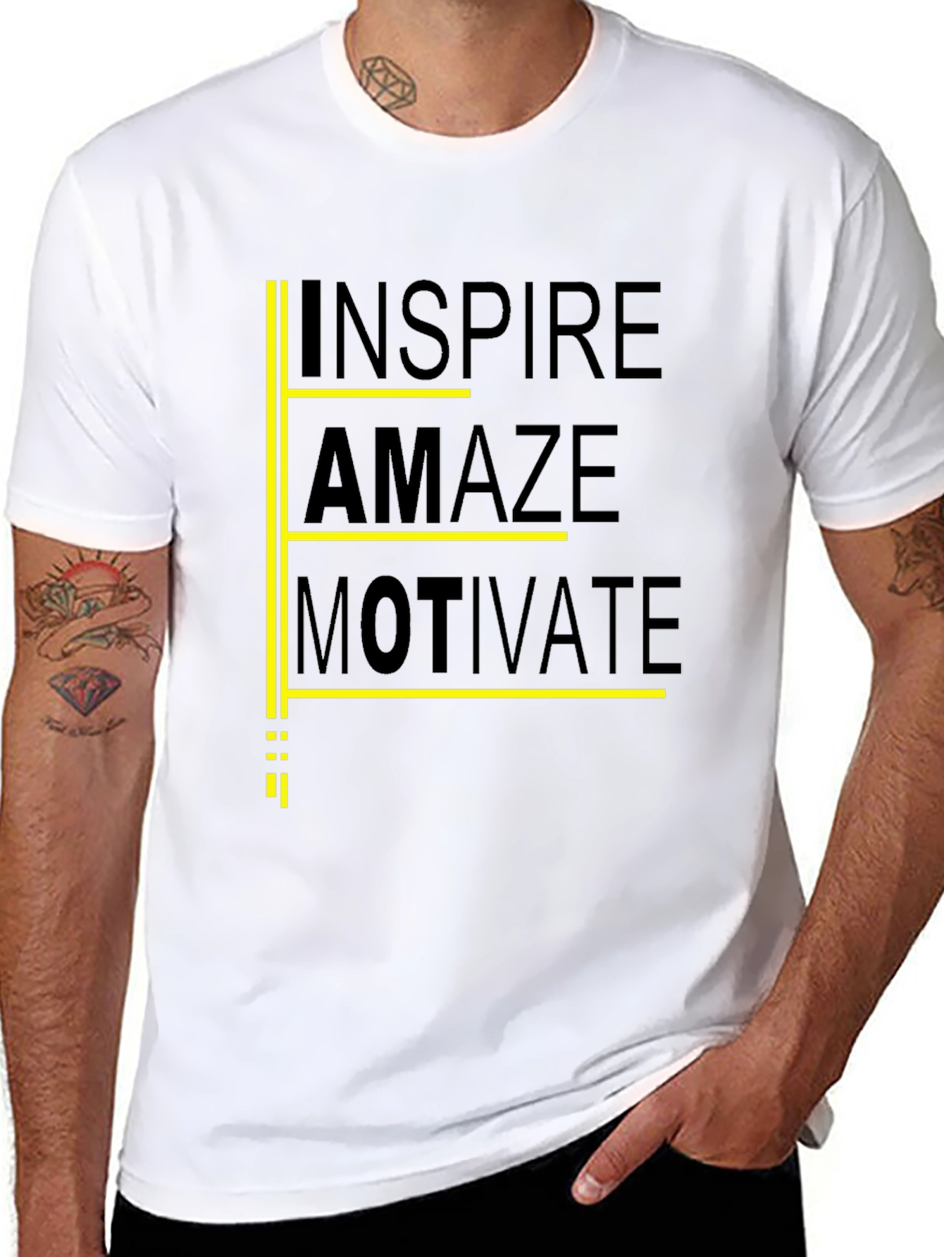 Inspire Amaze Motivate Black Graphic Tee