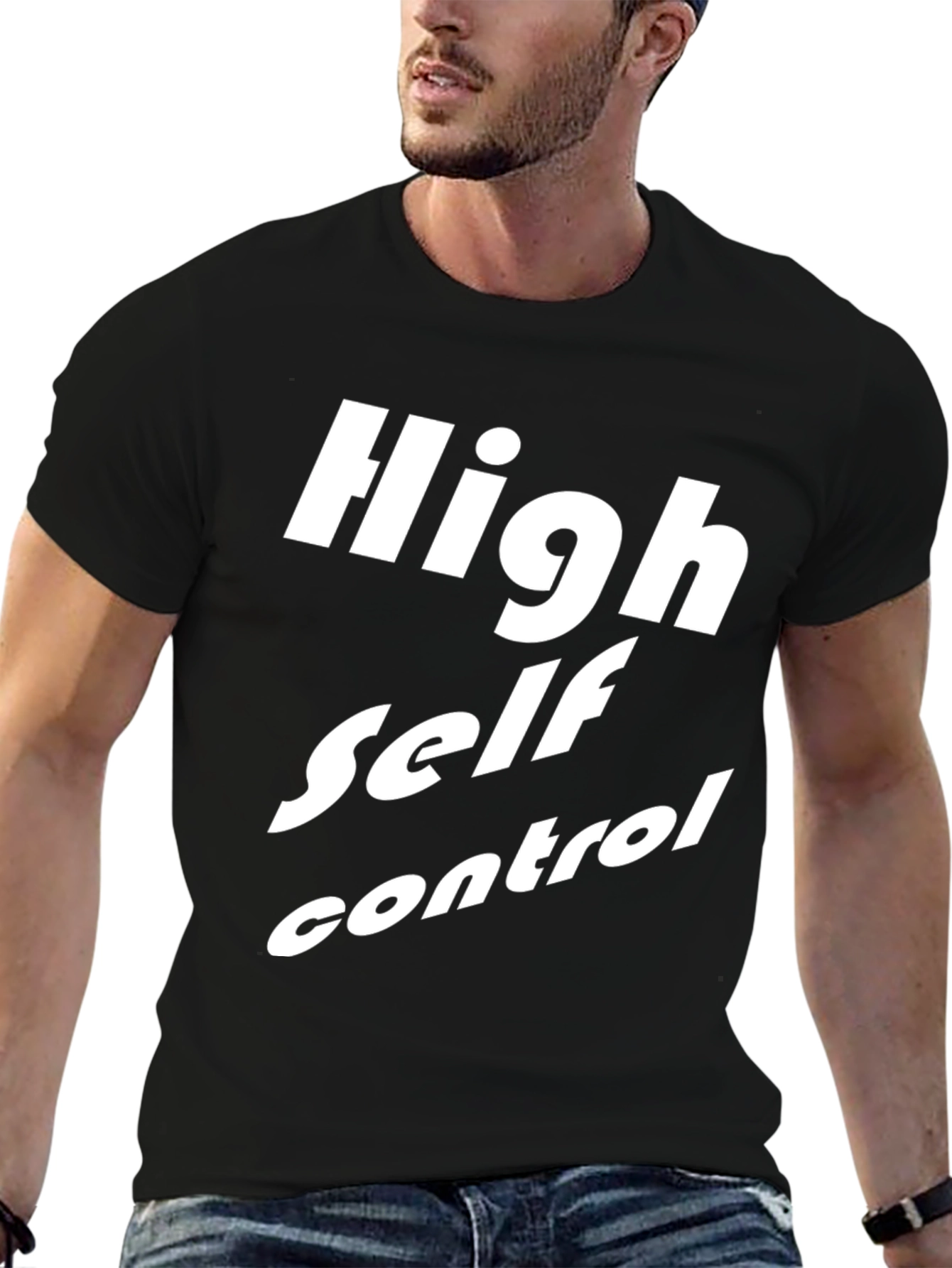 High Self Control T-Shirt - Black Graphic Tee
