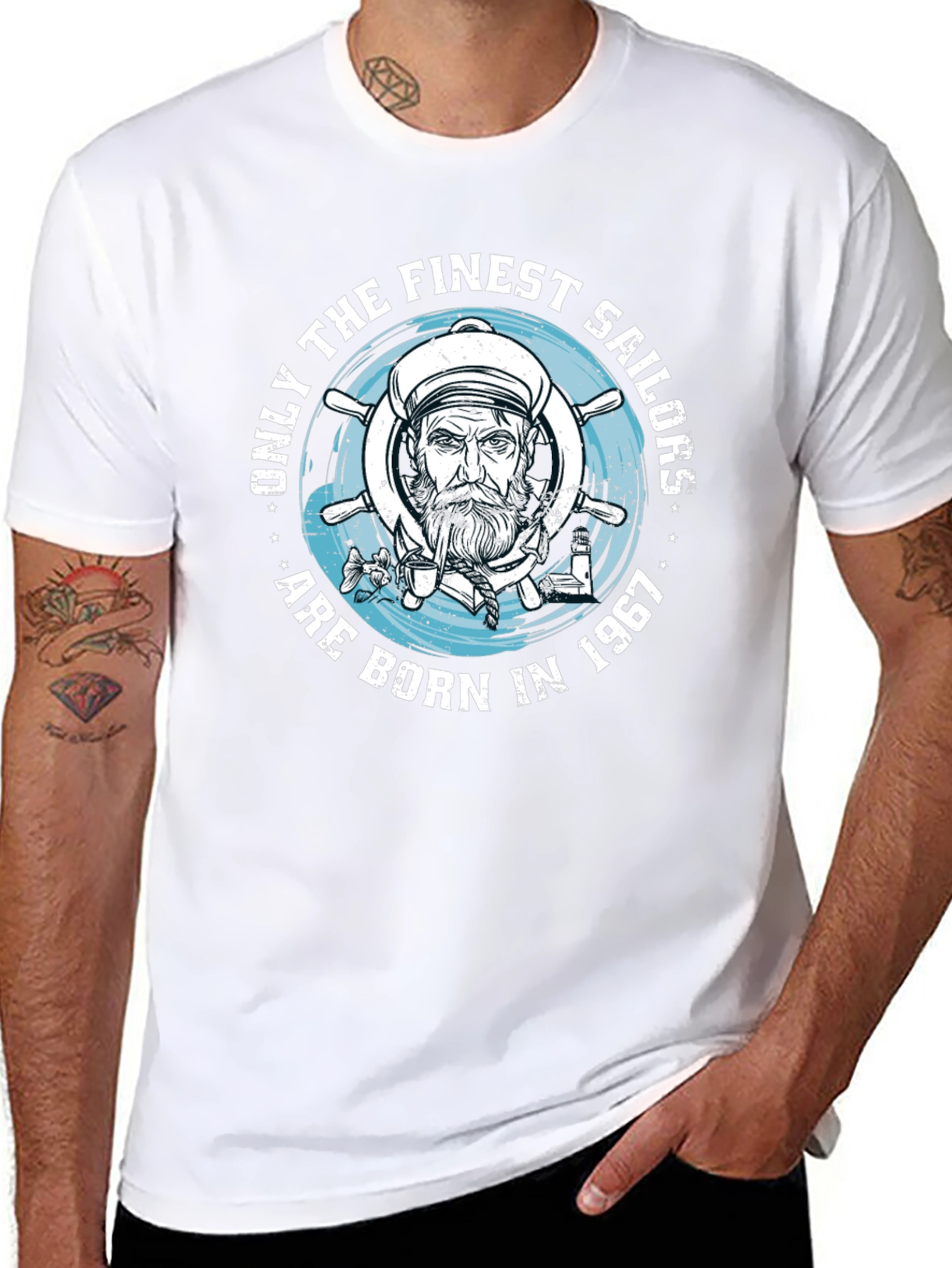 Finest Sailors Born in 1967 Black T-Shirt
