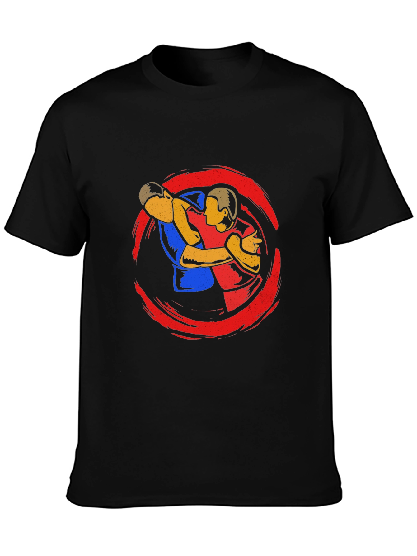 Wrestler Graphic Black T-Shirt