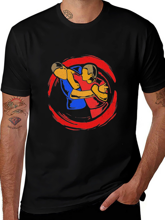 Wrestler Graphic Black T-Shirt