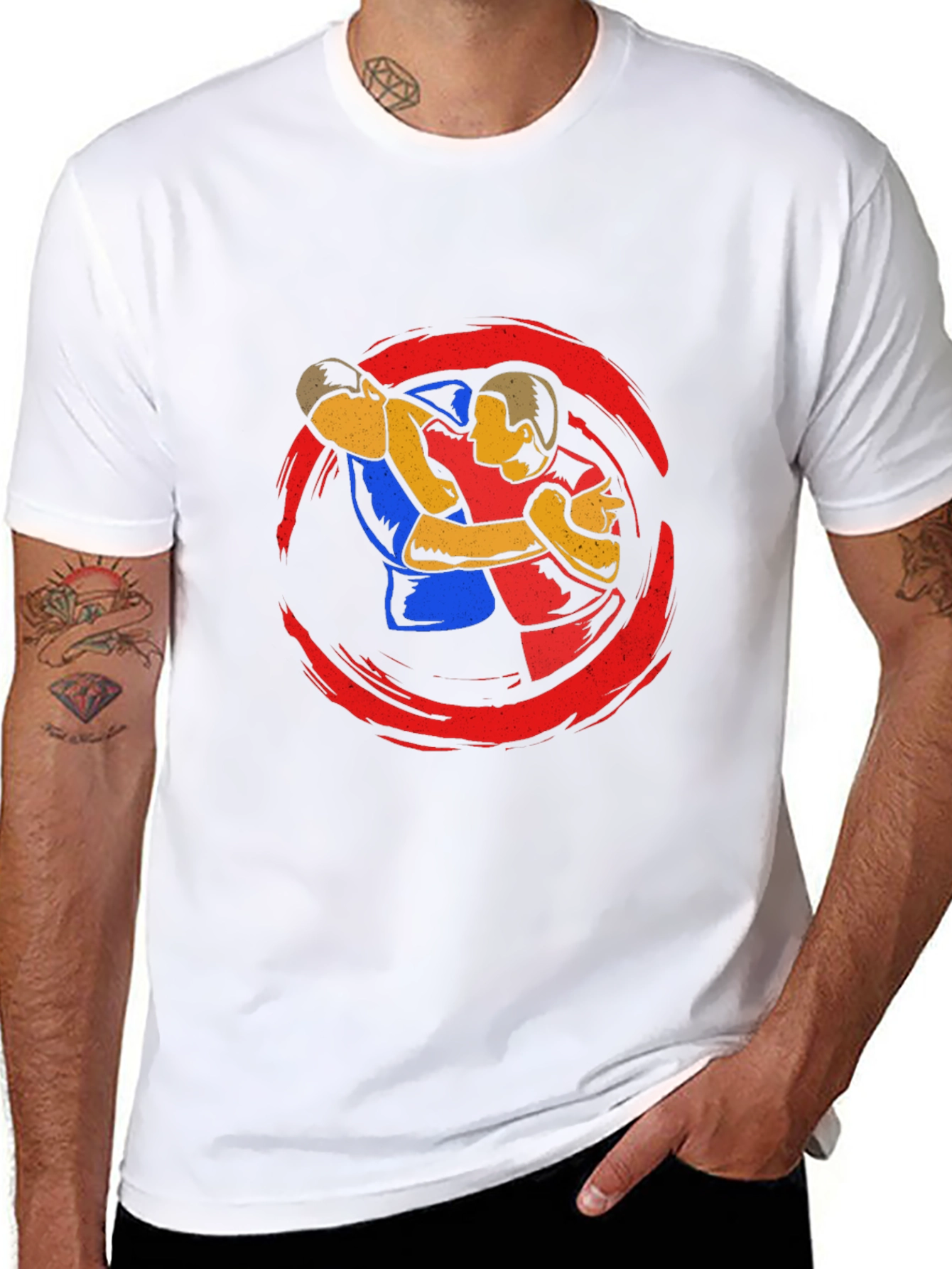 Wrestler Graphic Black T-Shirt