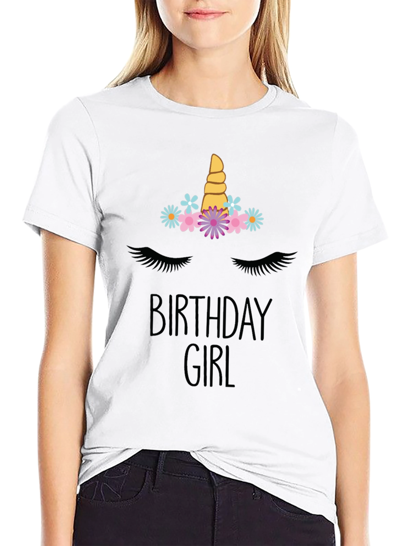 Birthday Girl Unicorn Graphic Tee