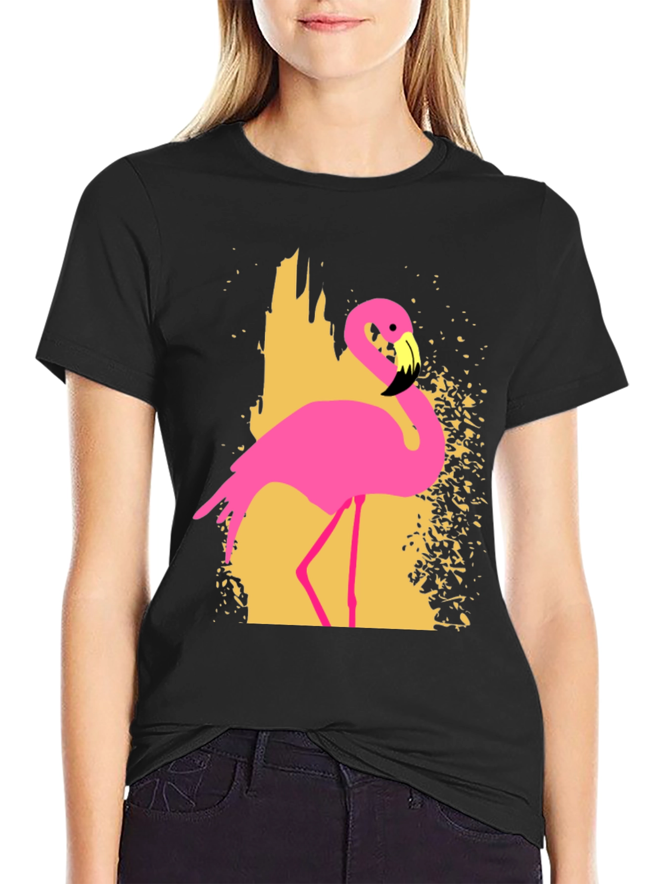 Black Flamingo Graphic T-Shirt