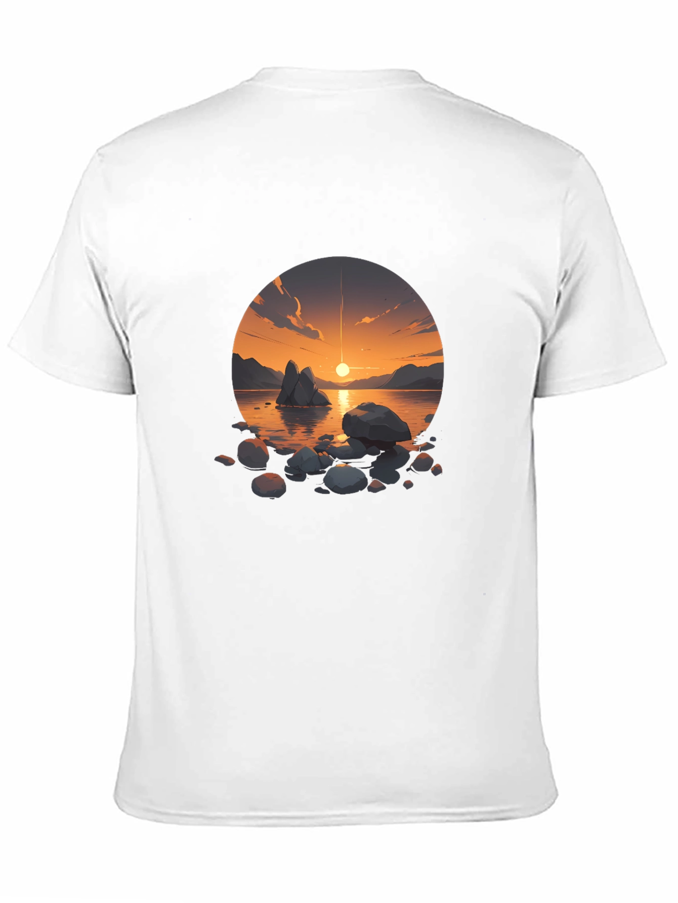 Sunset Lake Graphic Tee - Mens Black T-Shirt