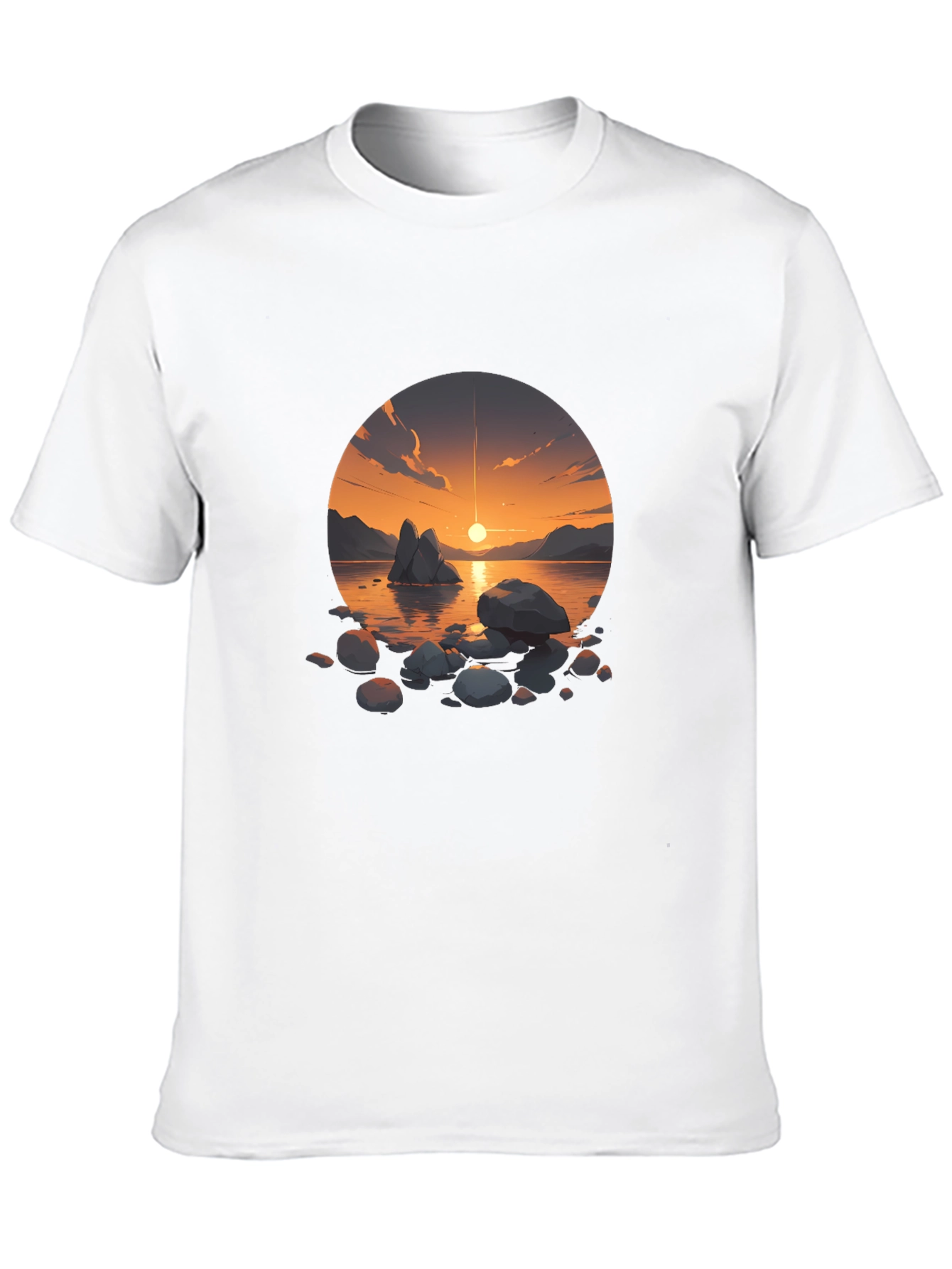 Sunset Lake Graphic Tee - Mens Black T-Shirt