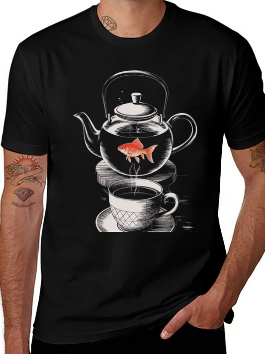 Quirky Teapot Fish Graphic Tee