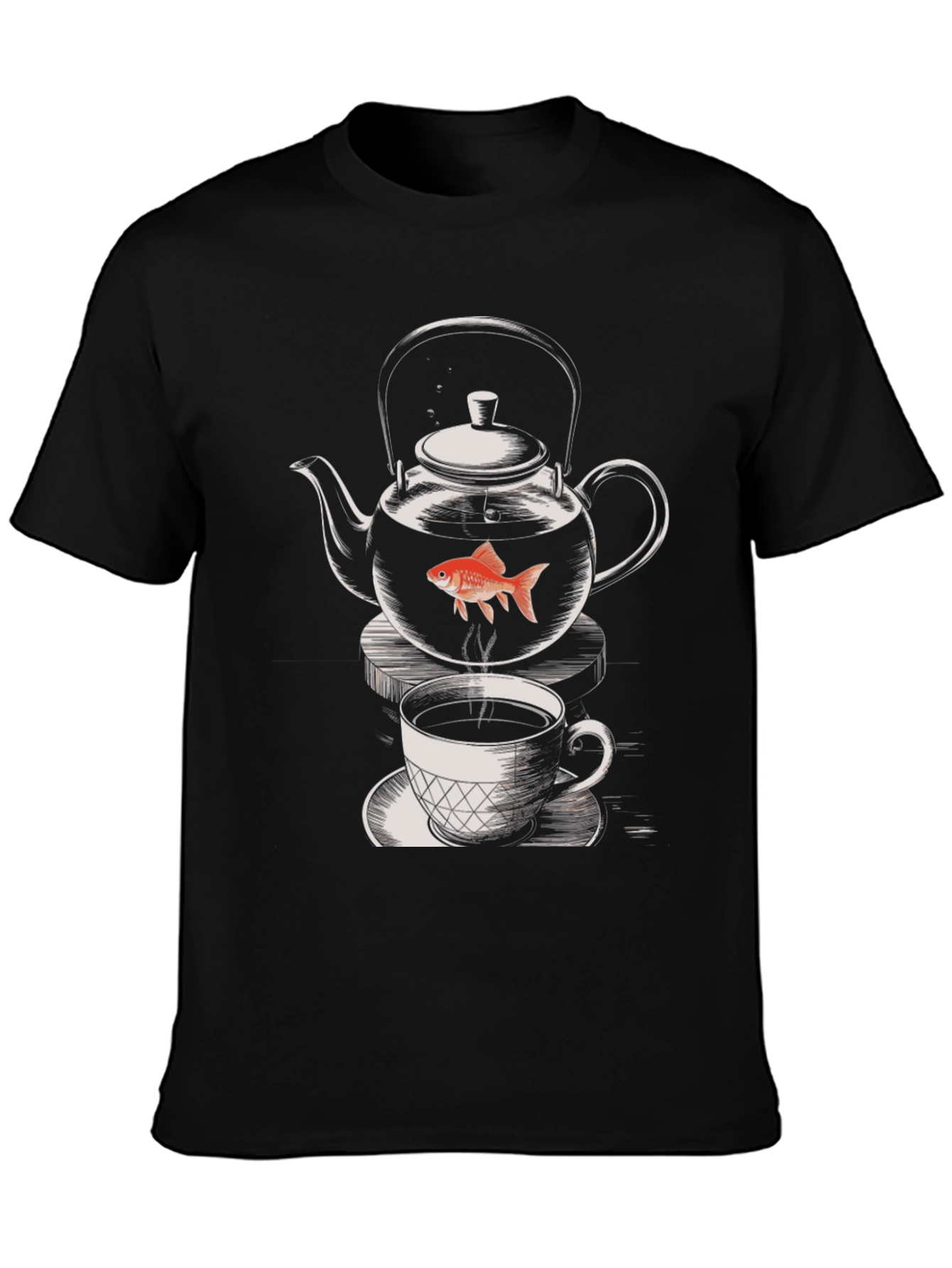 Quirky Teapot Fish Graphic Tee