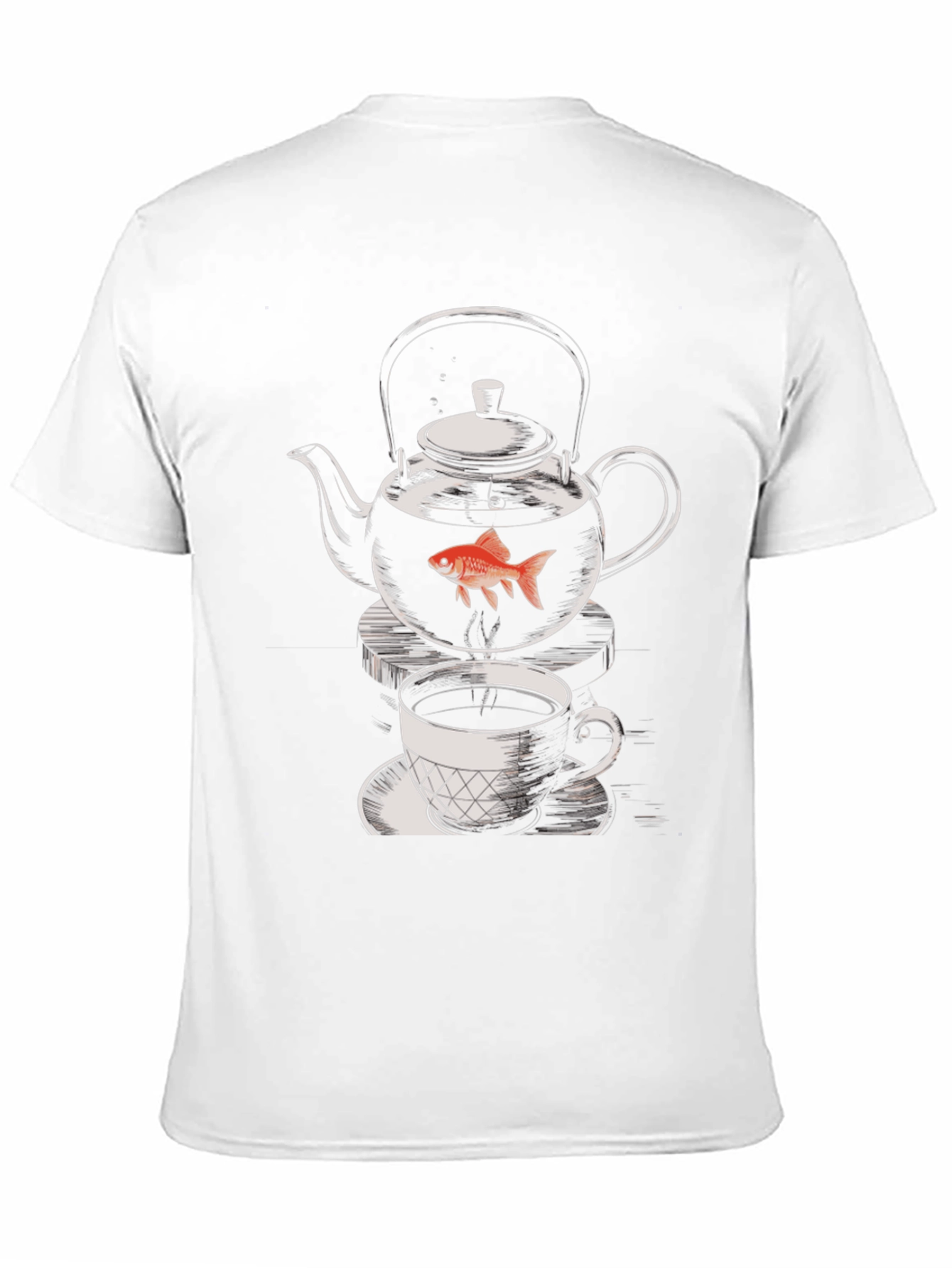 Quirky Teapot Fish Graphic Tee