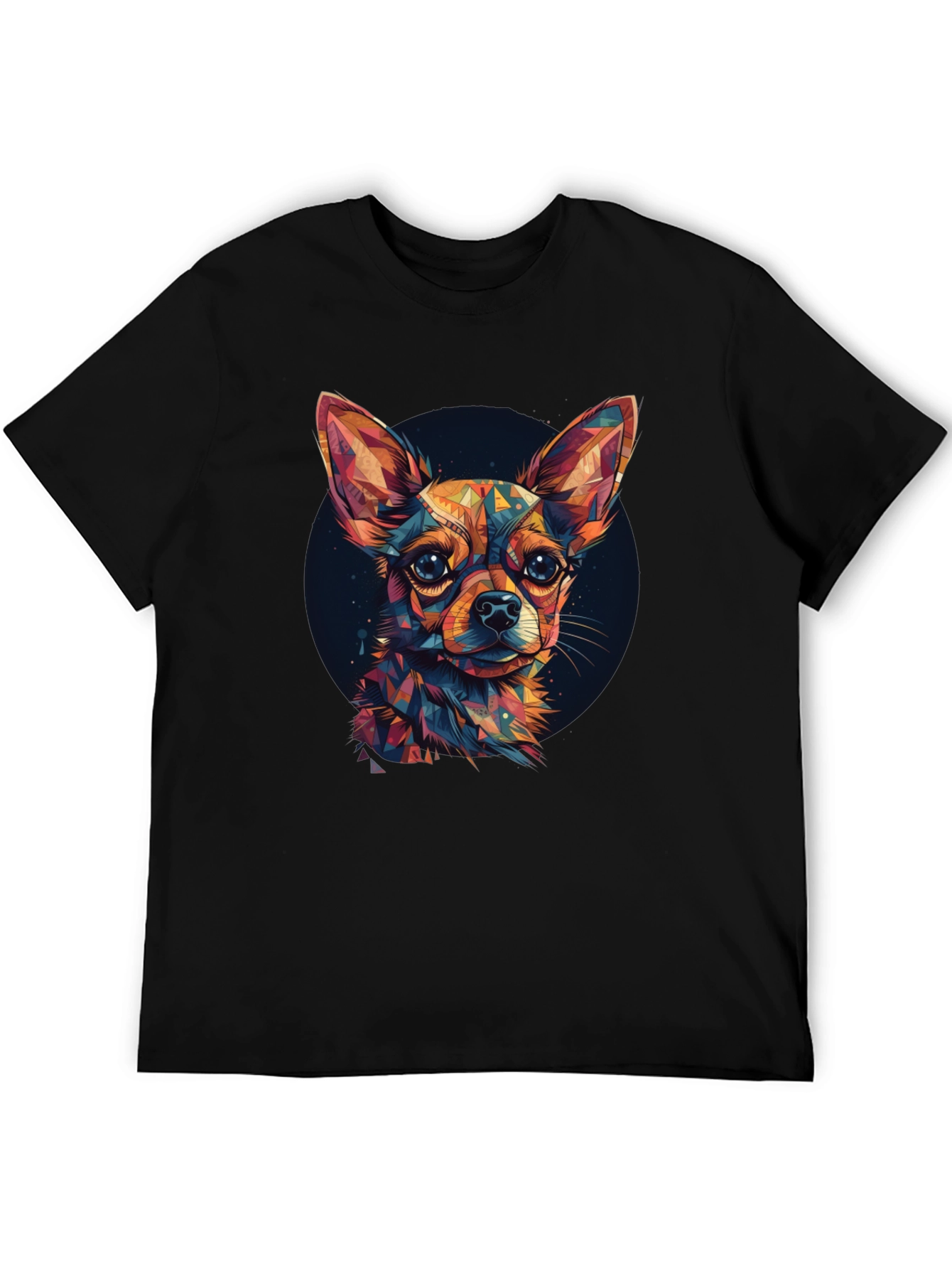 Geometric Chihuahua Graphic Tee - Stylish Pet Lover Shirt