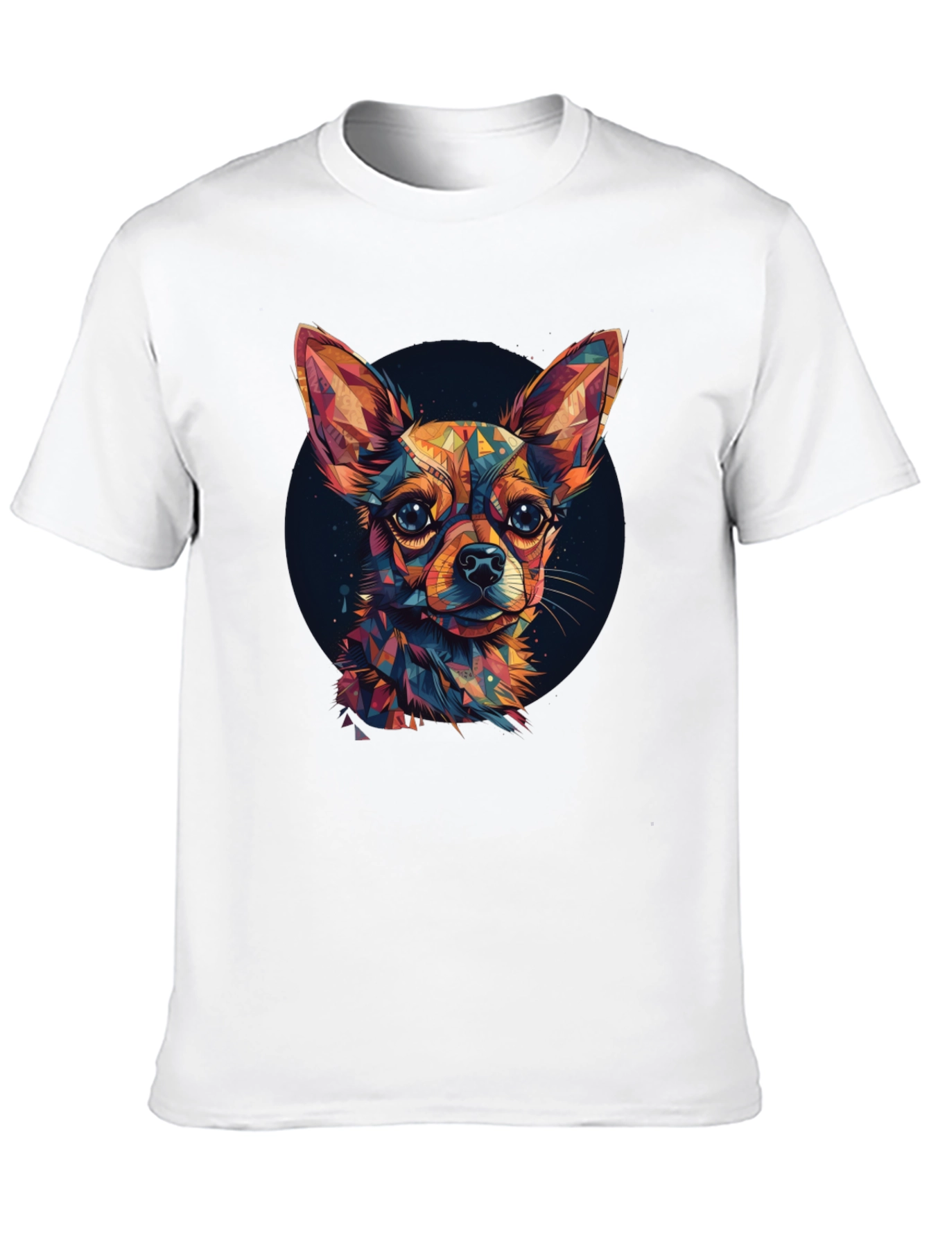 Geometric Chihuahua Graphic Tee - Stylish Pet Lover Shirt