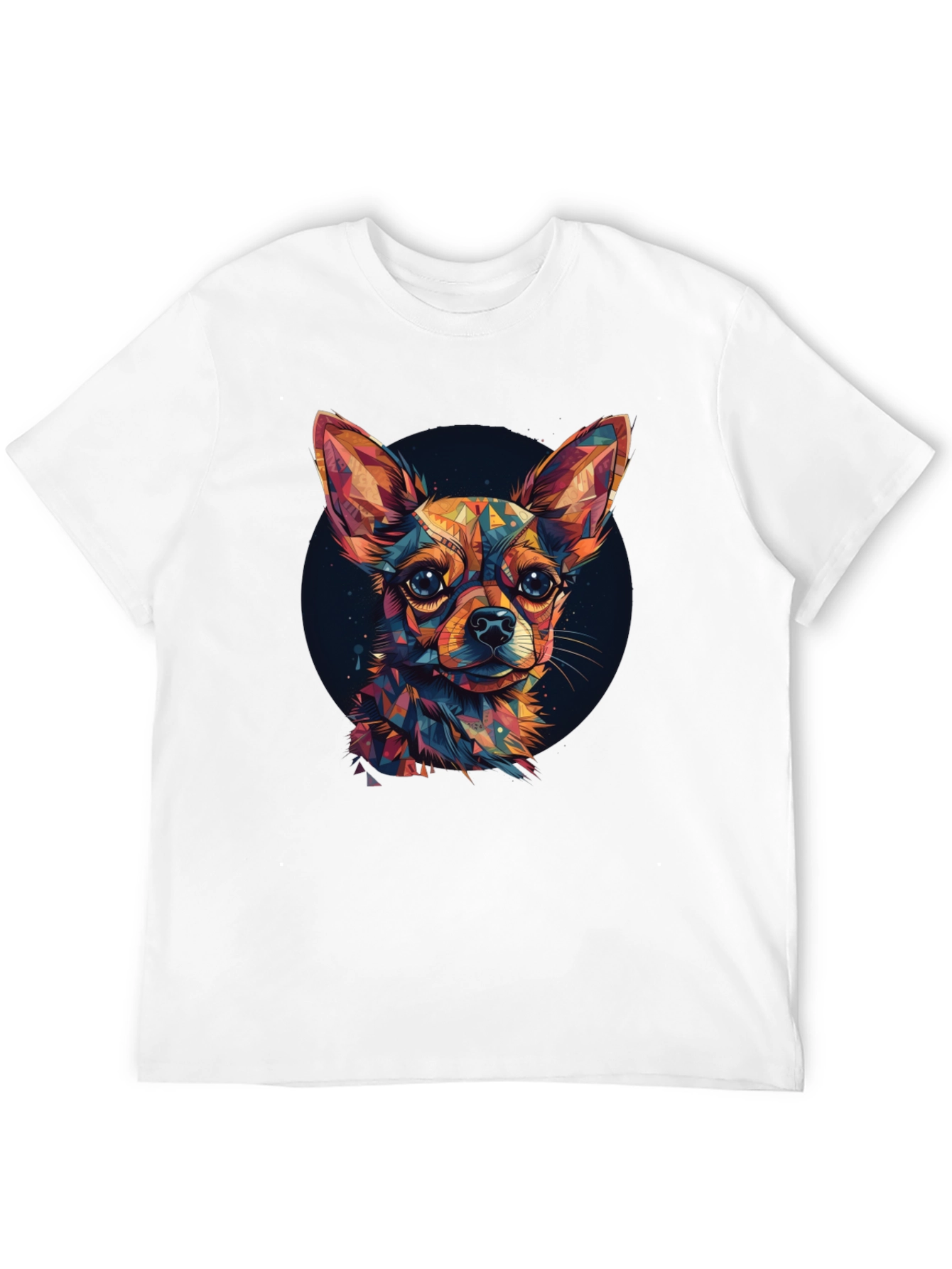 Geometric Chihuahua Graphic Tee - Stylish Pet Lover Shirt