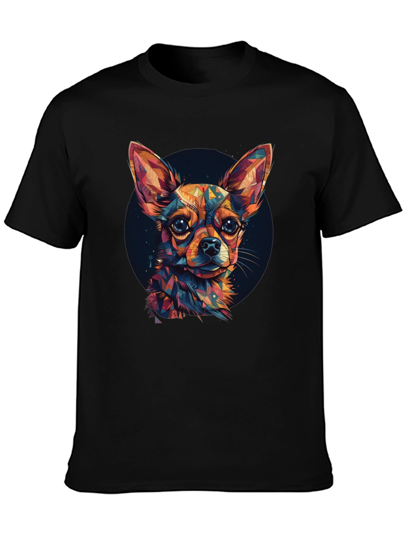 Geometric Chihuahua Graphic Tee - Stylish Pet Lover Shirt