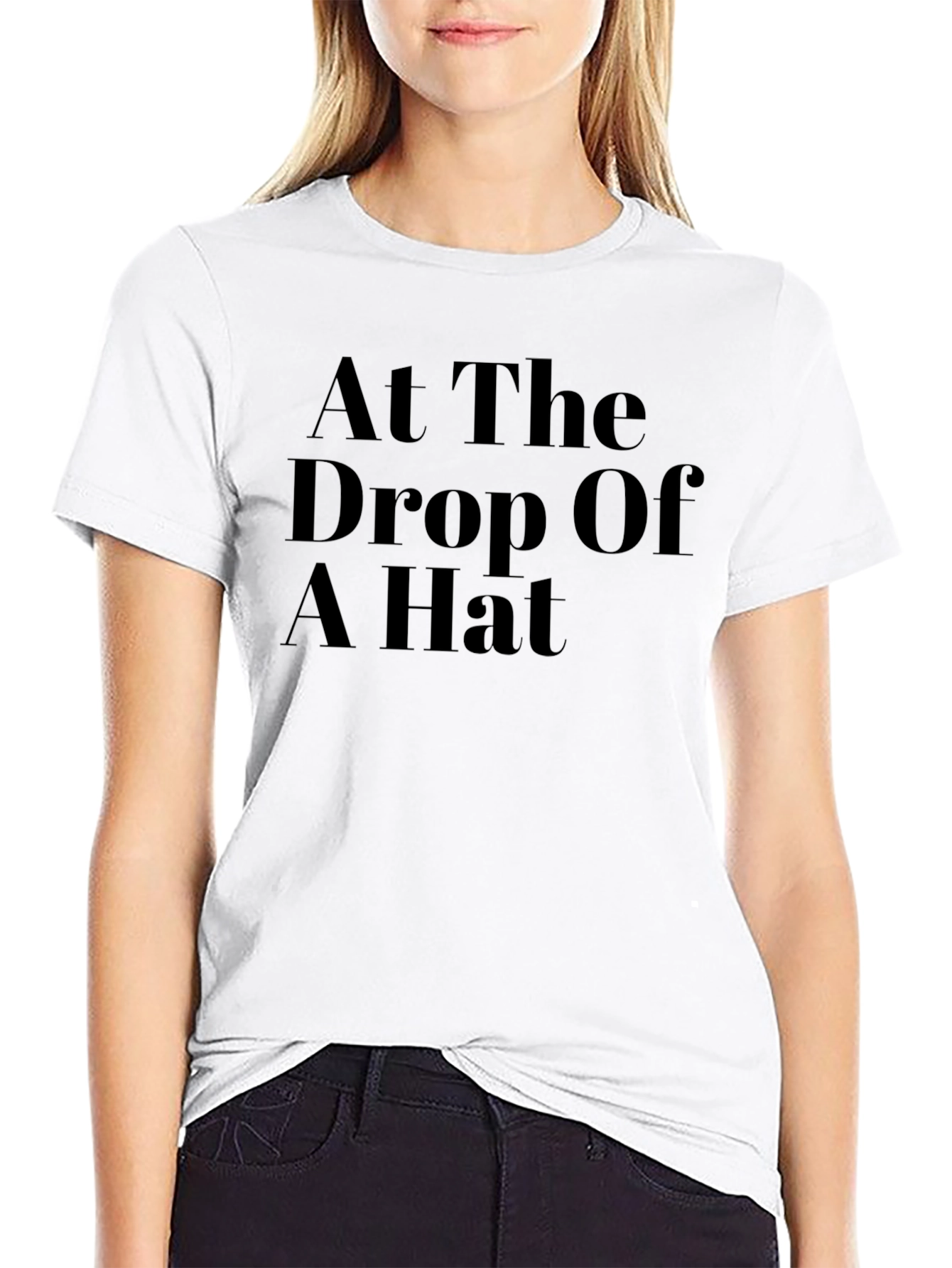 At The Drop Of A Hat Black Graphic Tee