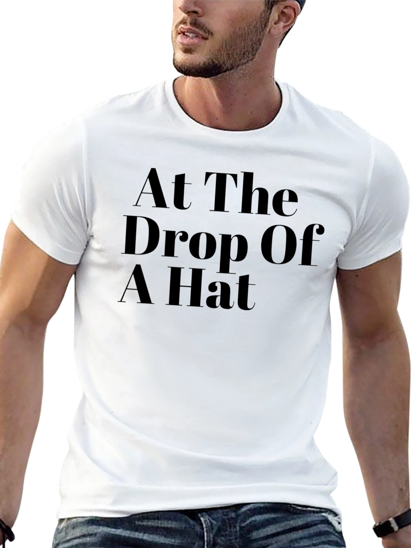 At The Drop Of A Hat Black Graphic Tee