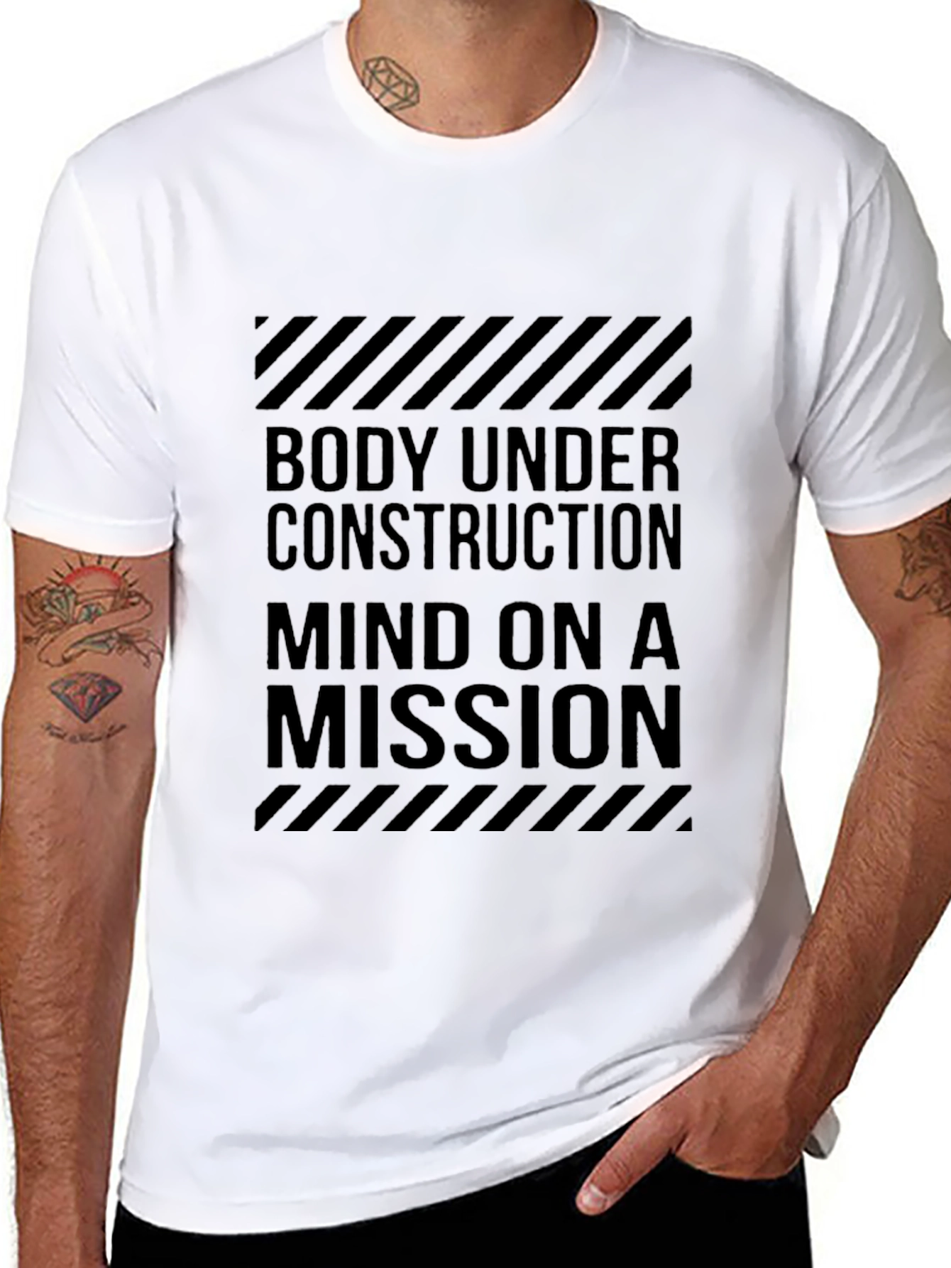 Body Under Construction Black Graphic Tee