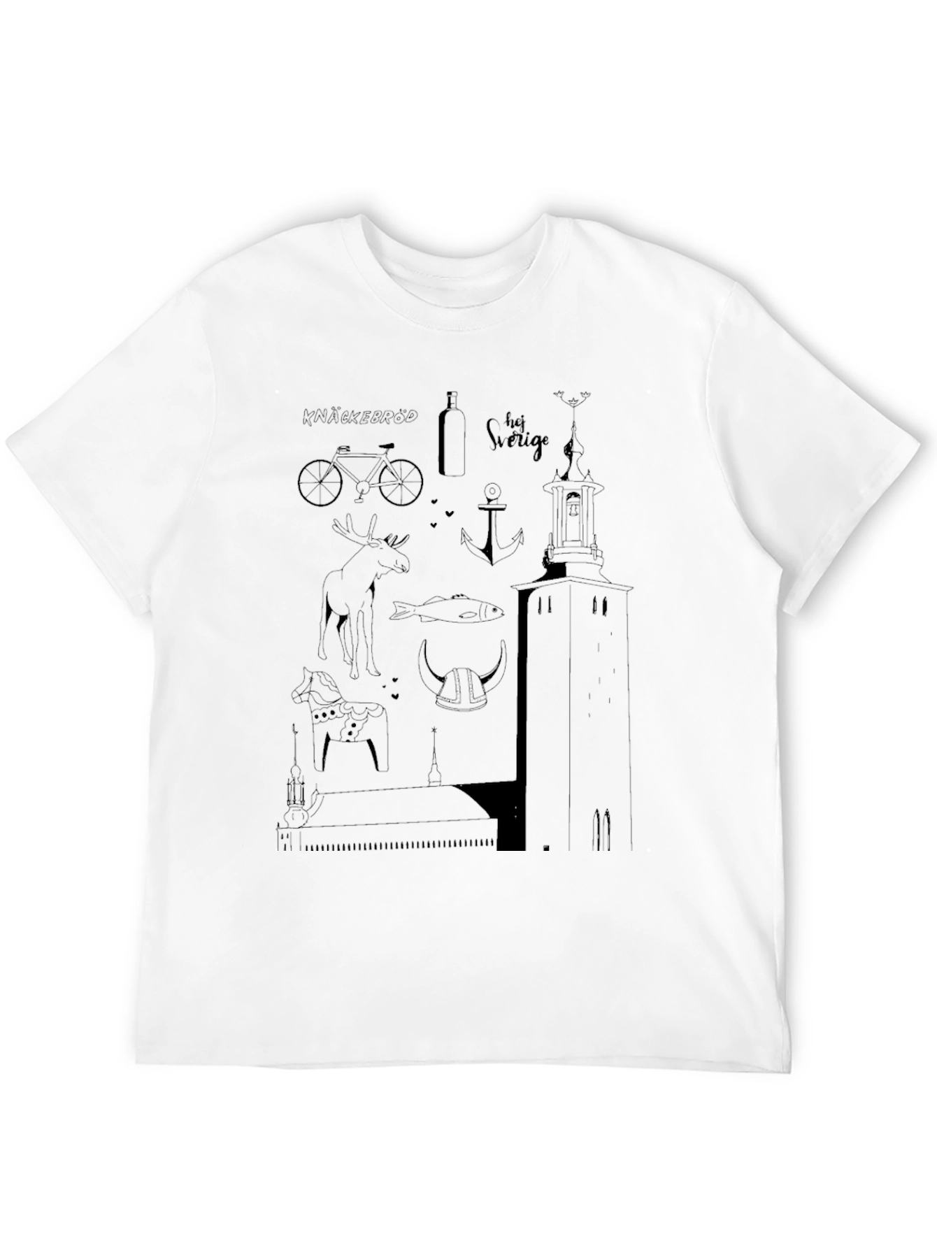 Sweden-Themed Black T-Shirt