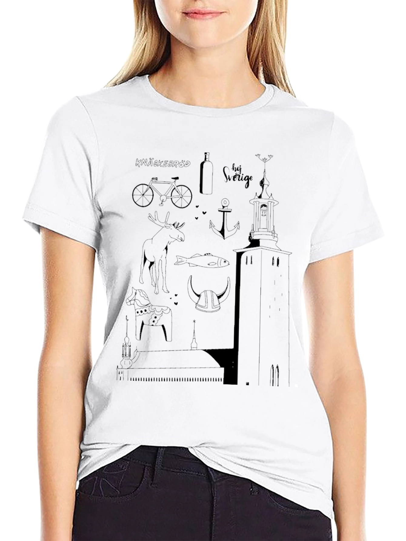 Sweden-Themed Black T-Shirt