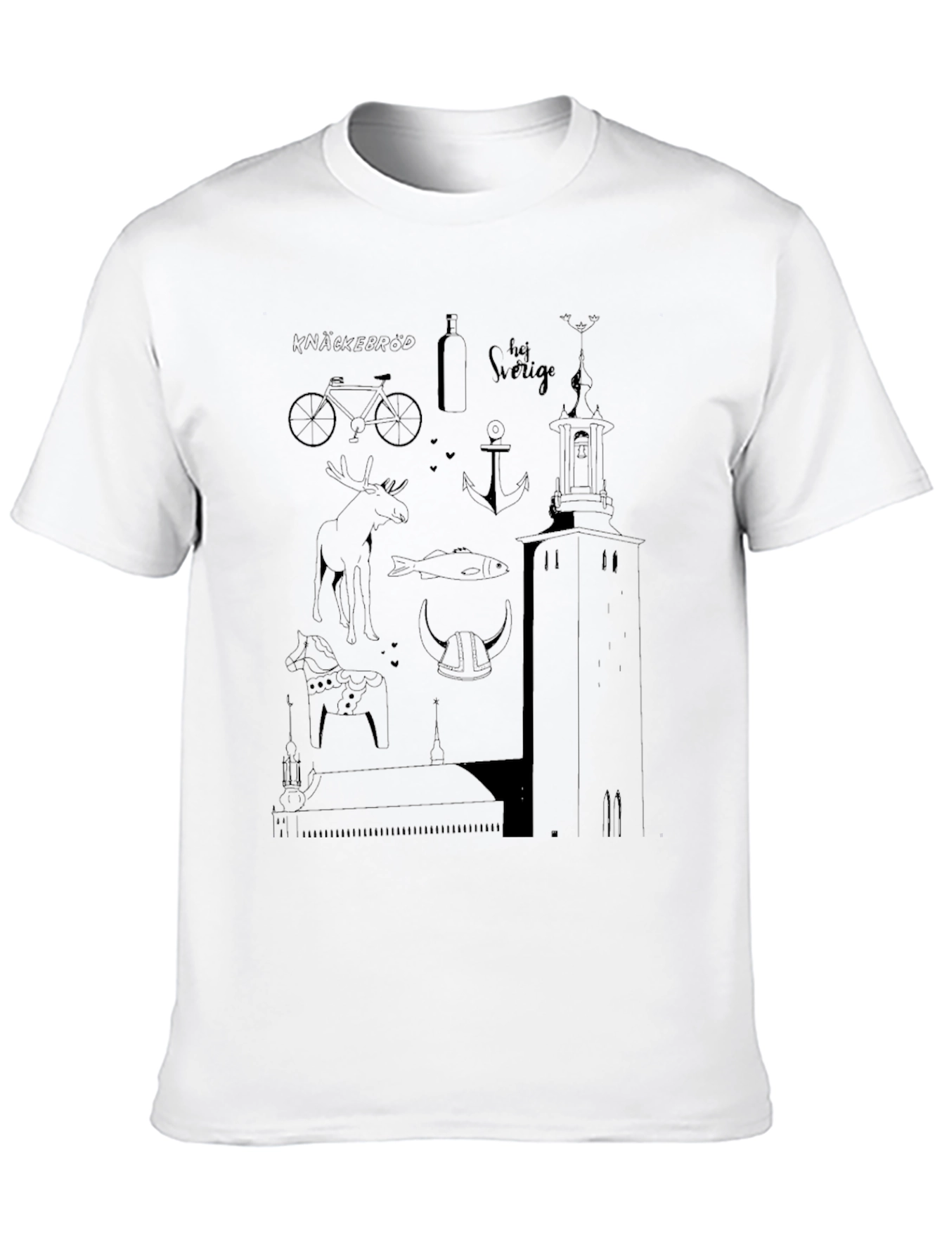 Sweden-Themed Black T-Shirt