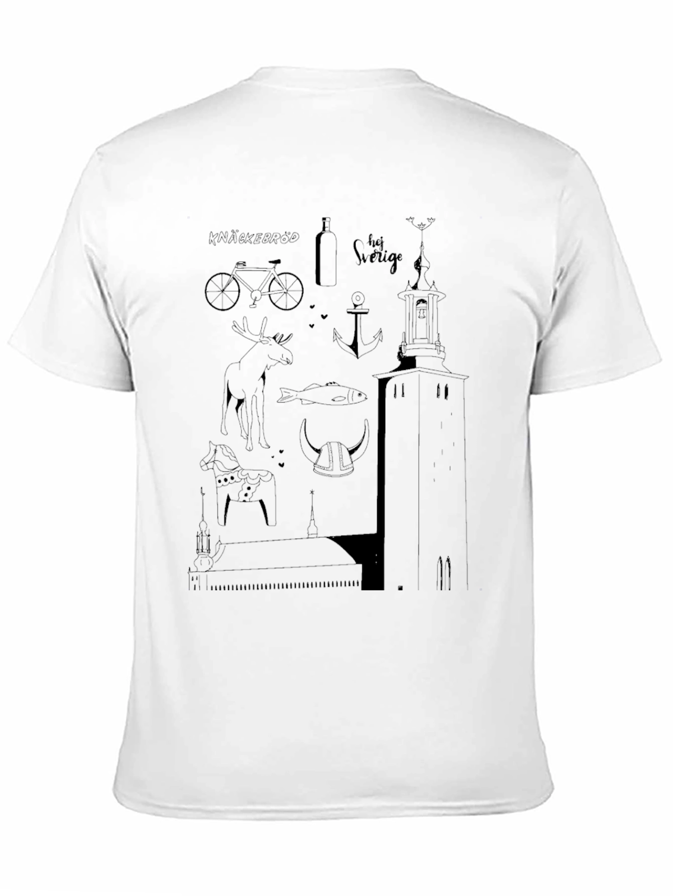 Sweden-Themed Black T-Shirt