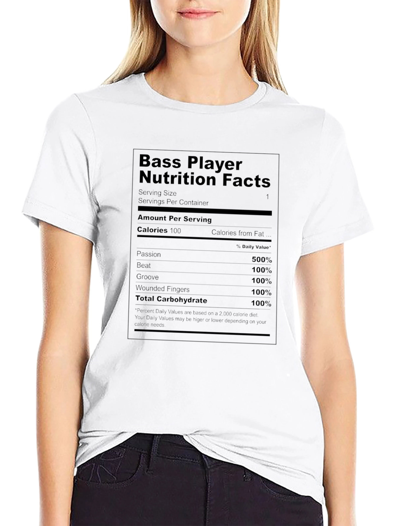 Bass Player Nutrition Facts T-Shirt