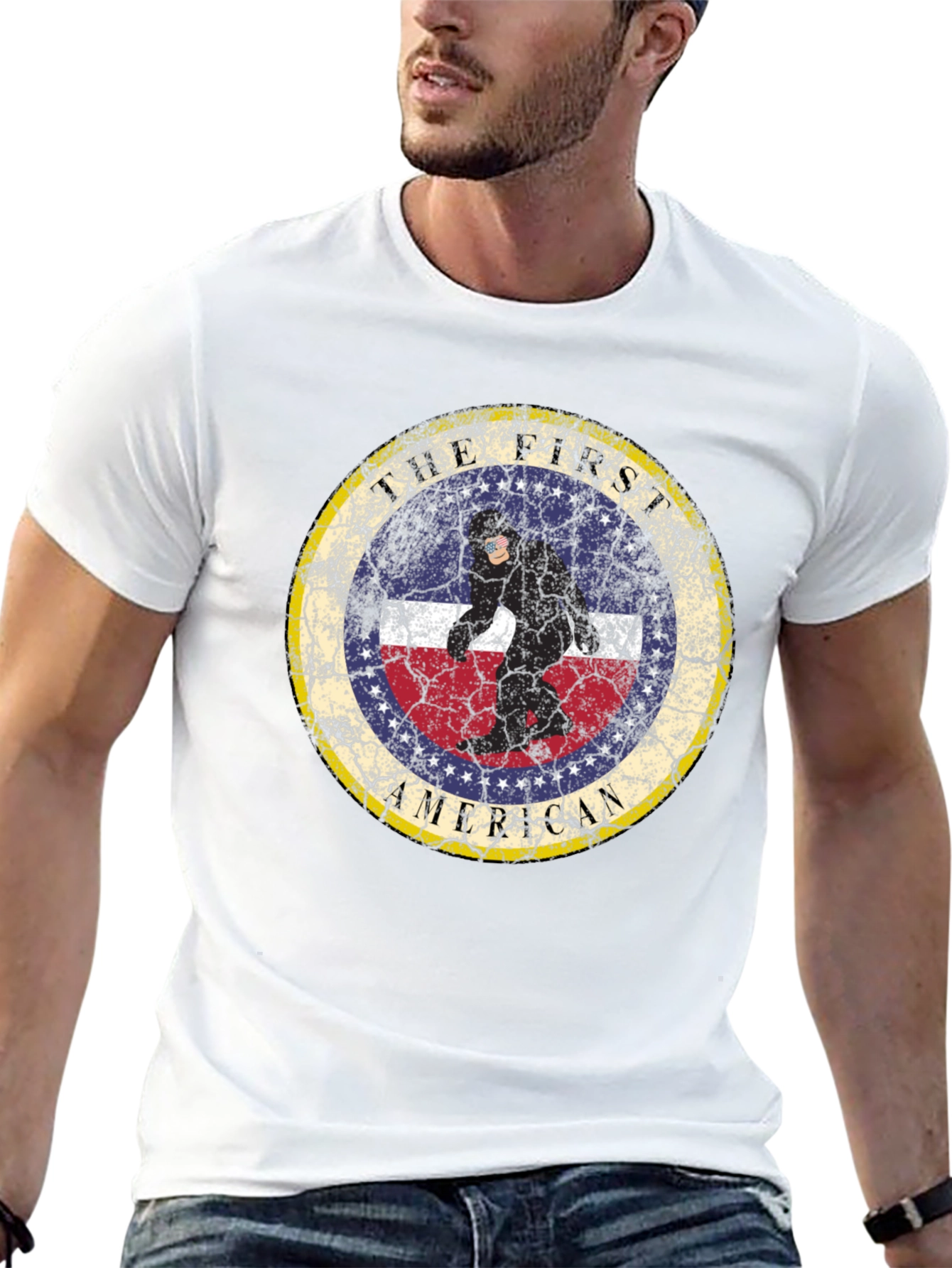 Tall First American Sasquatch Graphic Tee