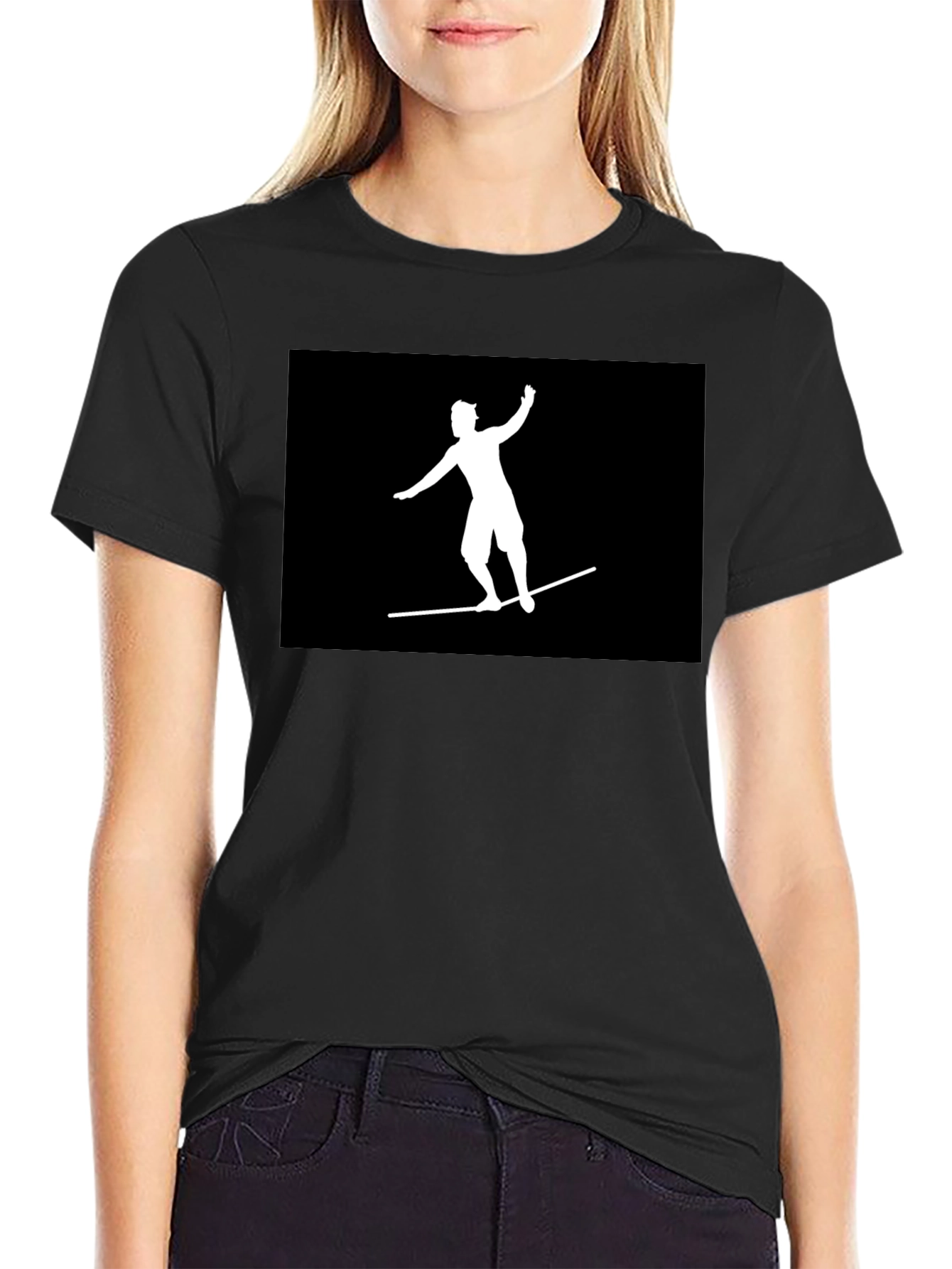 Black T-Shirt Surfer Graphic Tee Casual Wear