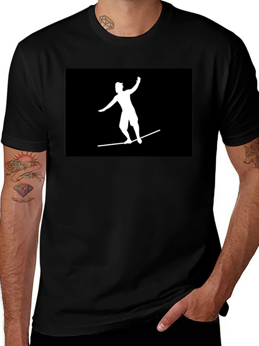 Black T-Shirt Surfer Graphic Tee Casual Wear