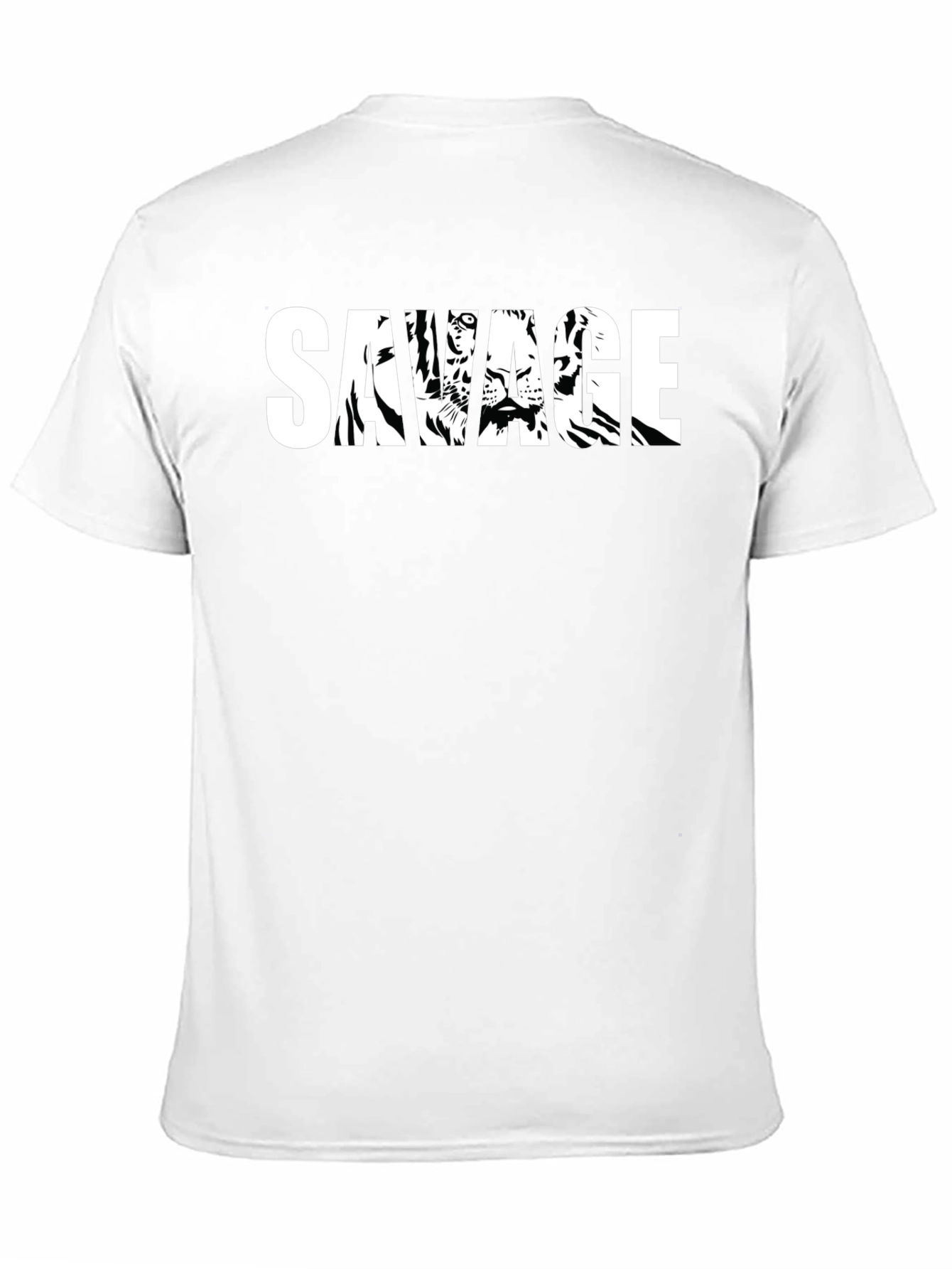 Savage Tiger Graphic Print Mens Black T-Shirt