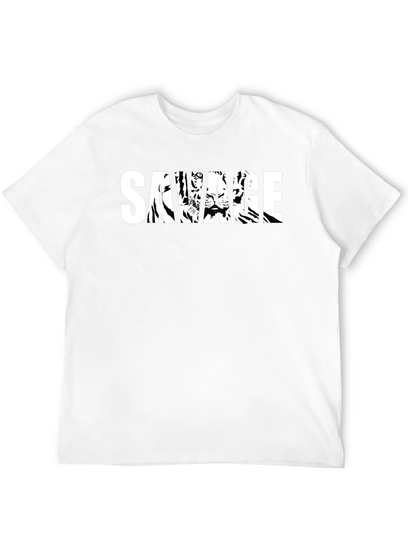 Savage Tiger Graphic Print Mens Black T-Shirt